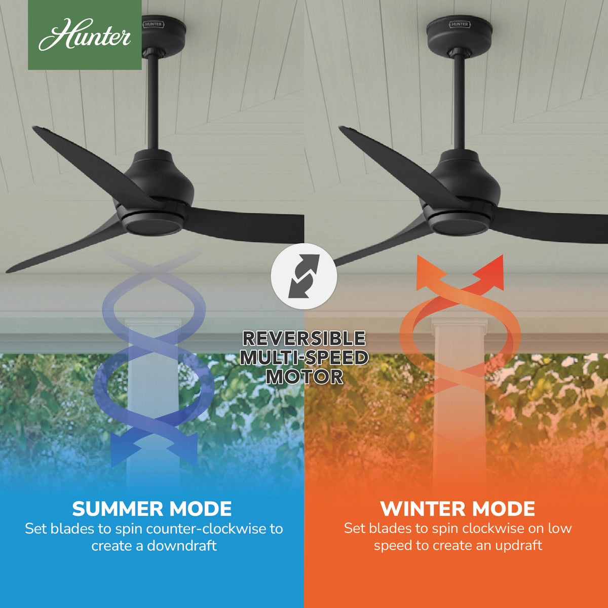 52 inch Mazzini ENERGY STAR® Matte Black Damp Rated Ceiling Fan and Handheld Remote