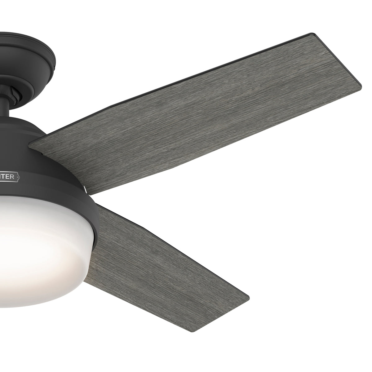 44 inch Dempsey Matte Black Ceiling Fan with LED Light Kit and Handheld Remote
