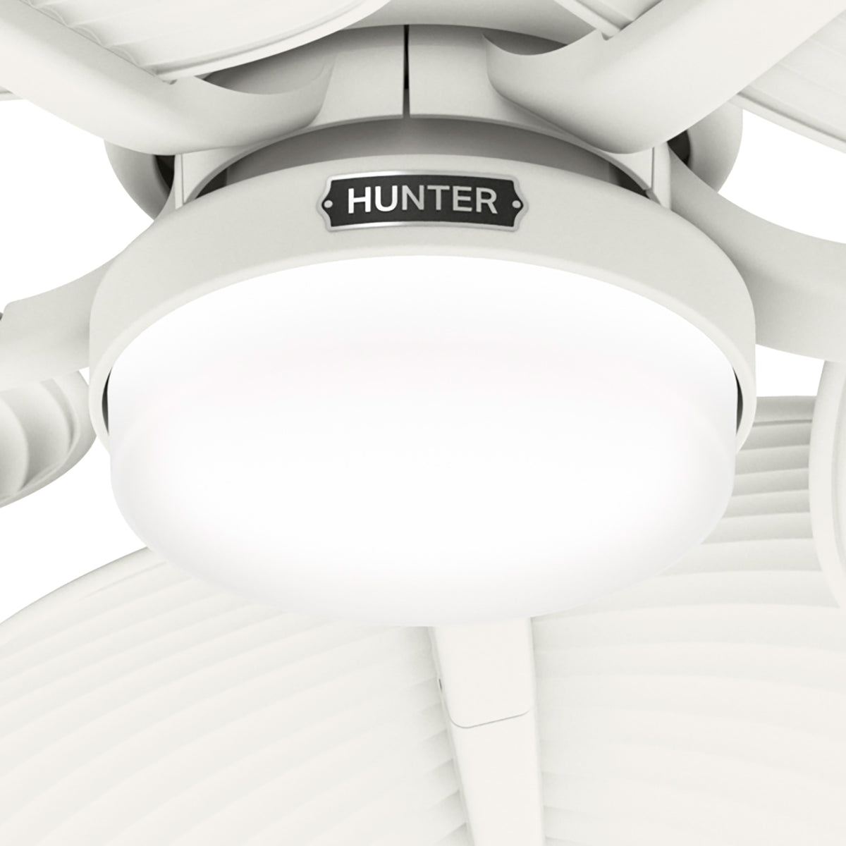 52 inch Tropic View Matte White Damp Rated Ceiling Fan with LED Light Kit and Wall Control
