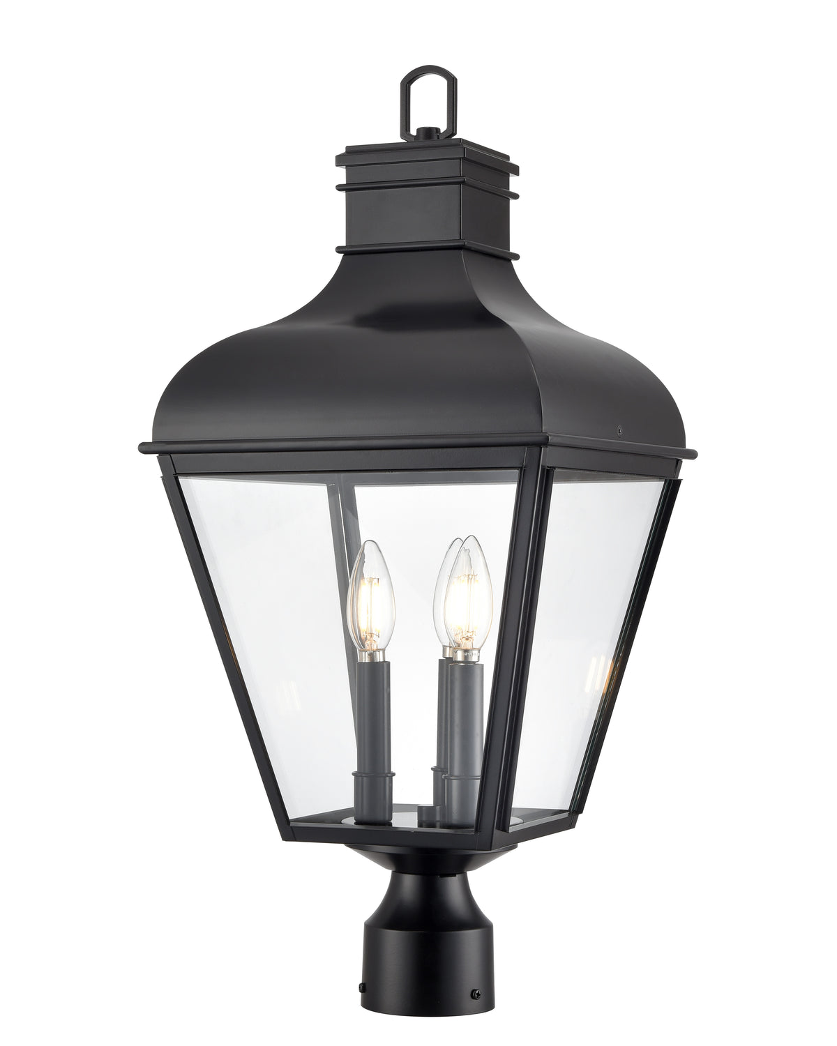 24'' Edenton Matte Black 3 Light Post Lantern