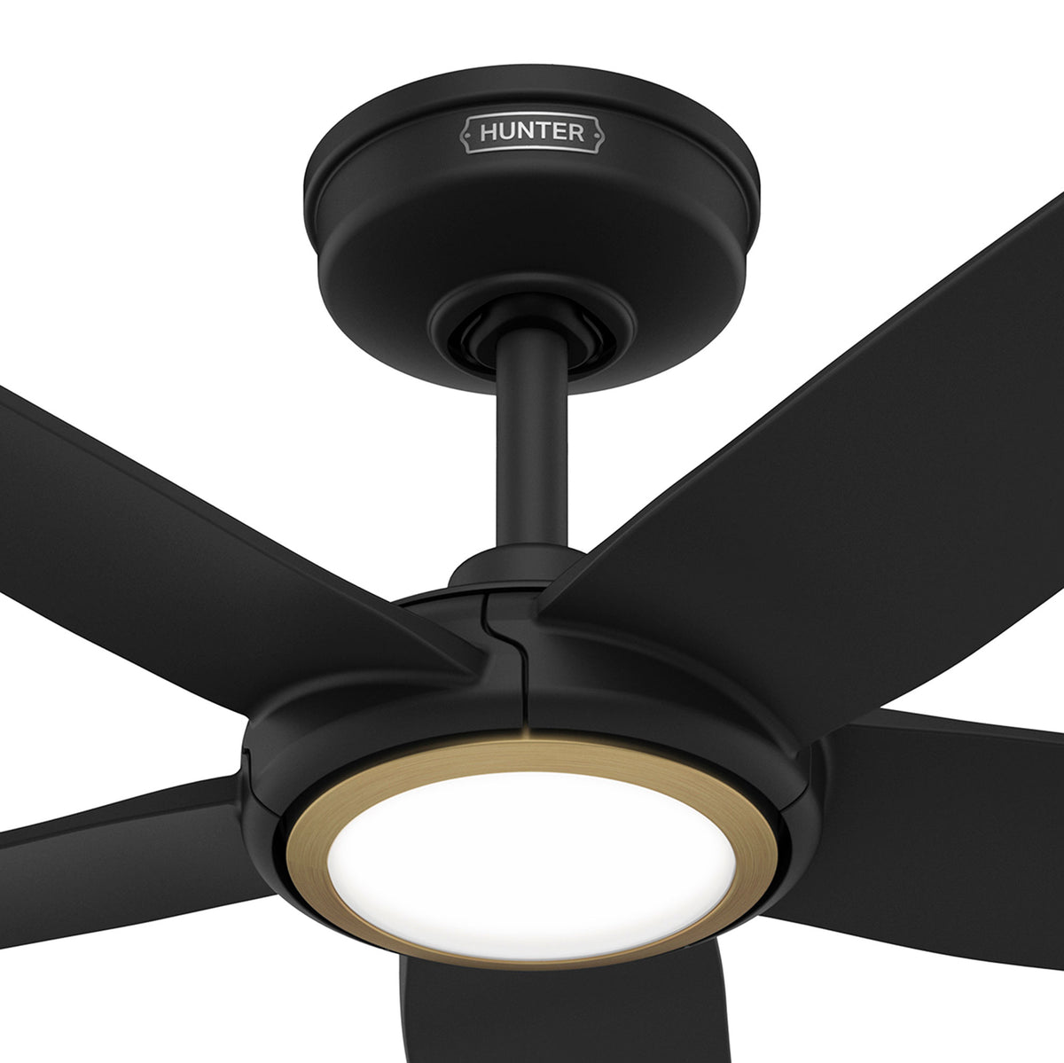 44 inch Zentech Wi-Fi ENERGY STAR® Matte Black Damp Rated Ceiling Fan with LED Light Kit and Handheld