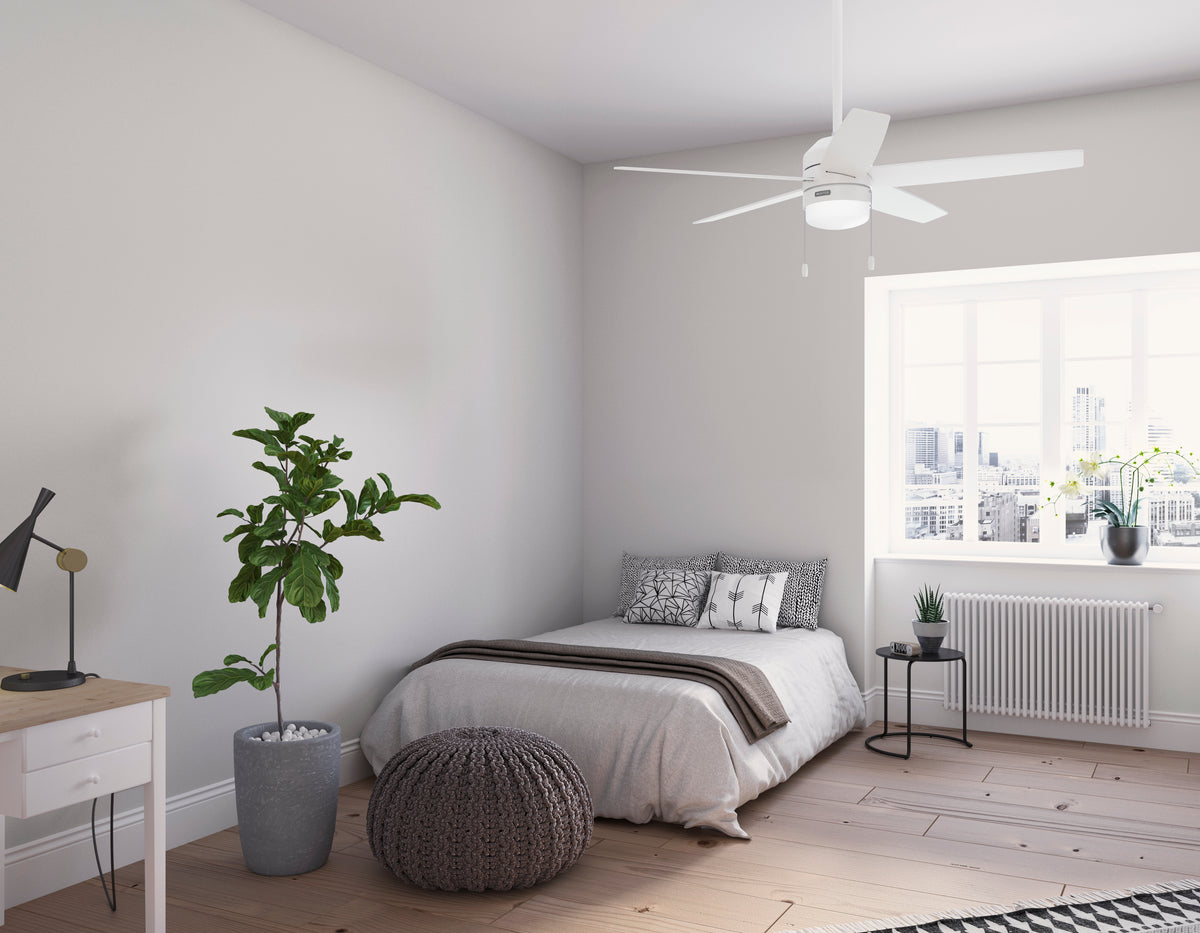 52 inch Bardot Fresh White Ceiling Fan with LED Light Kit and Pull Chain