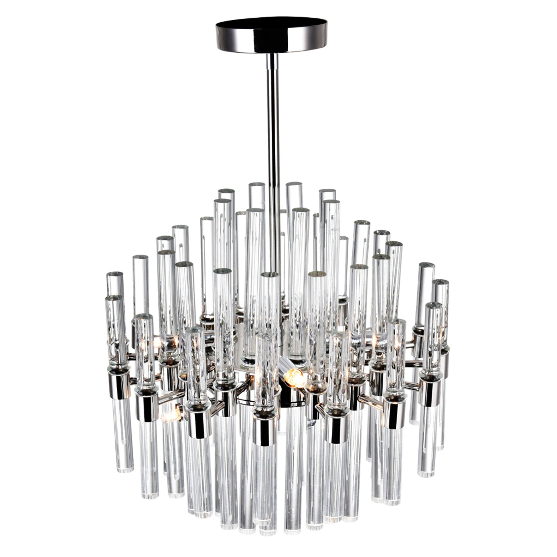 Miroir 8 Light Nickel Chandelier with Polished Finish