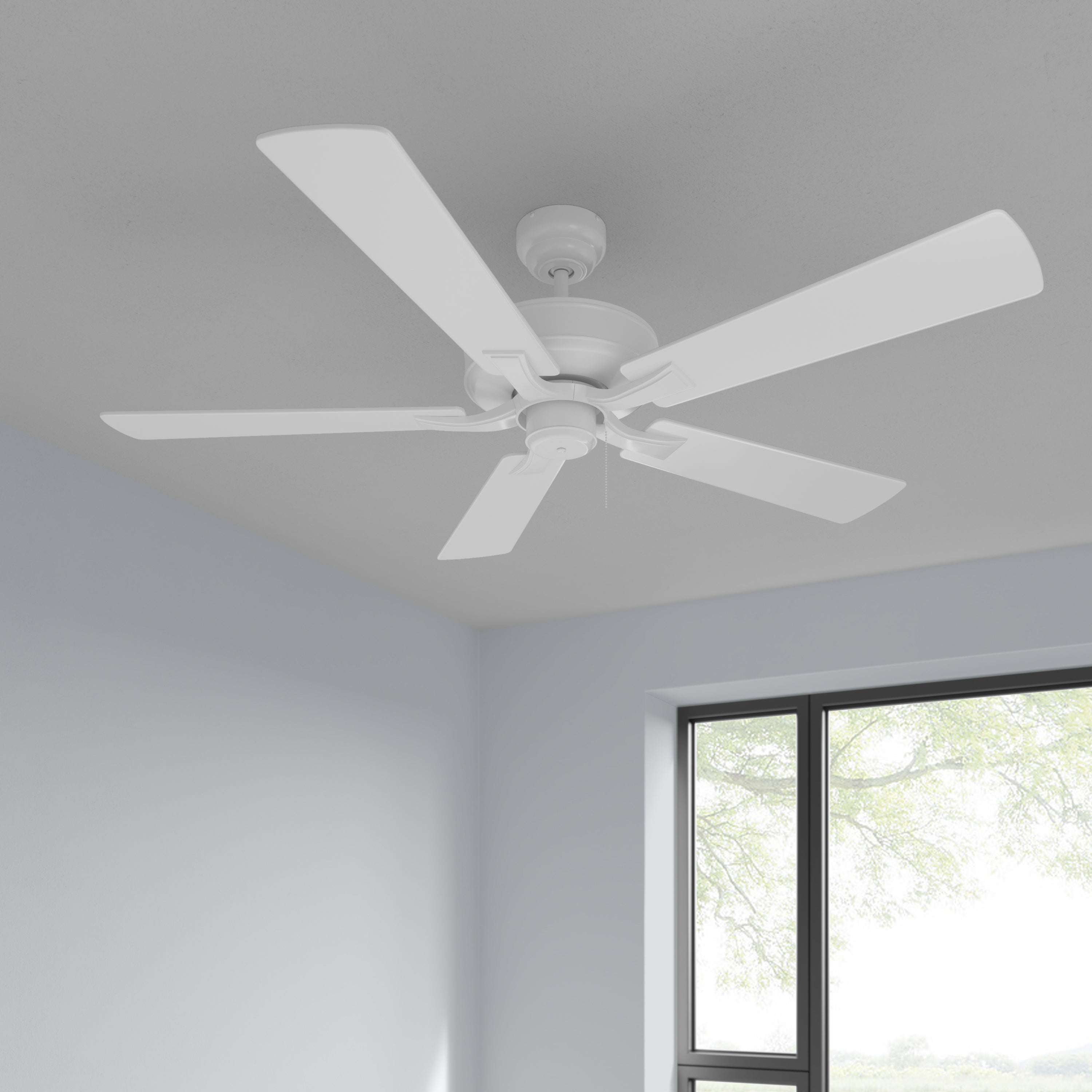 52 Inch Brisden AC Matte White Indoor Ceiling Fan 5-Blade Reversible