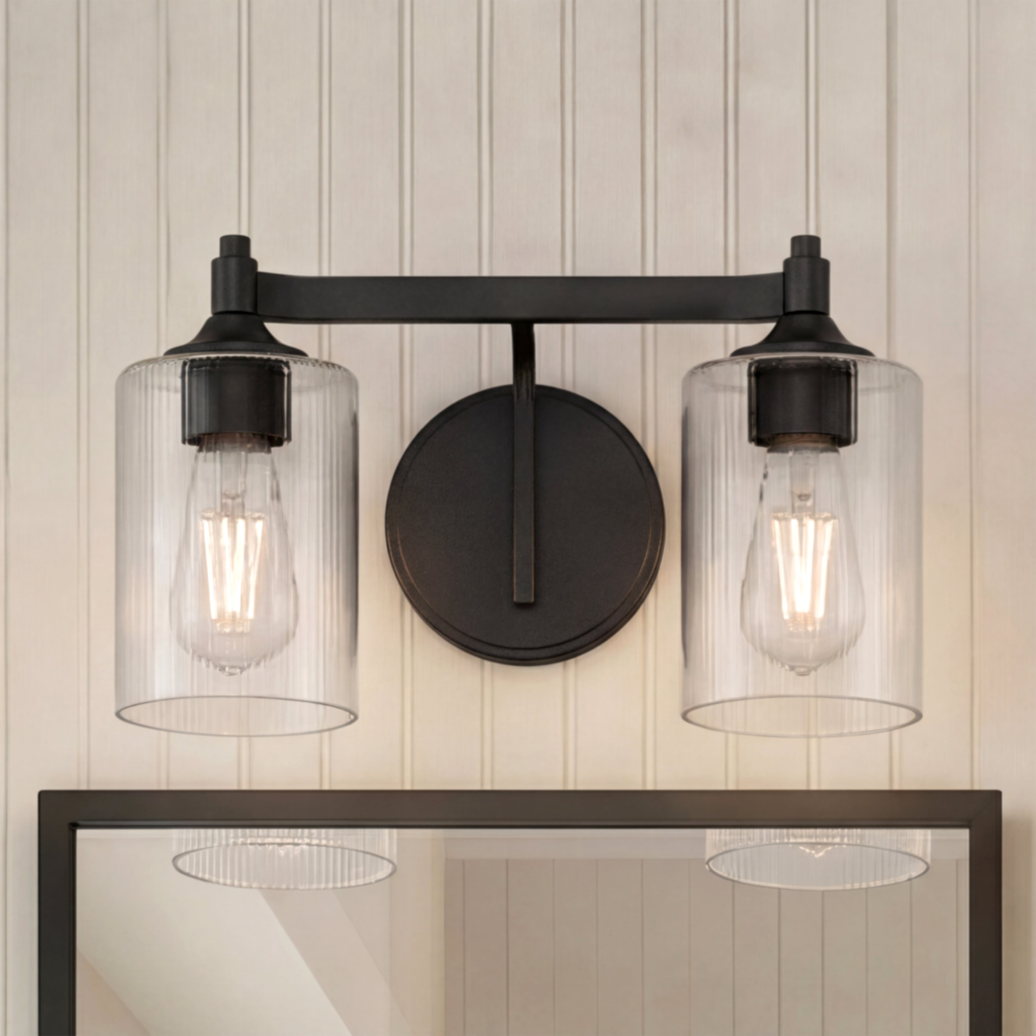 14'' Ryehouse Matte Black 2 Light Bath Vanity