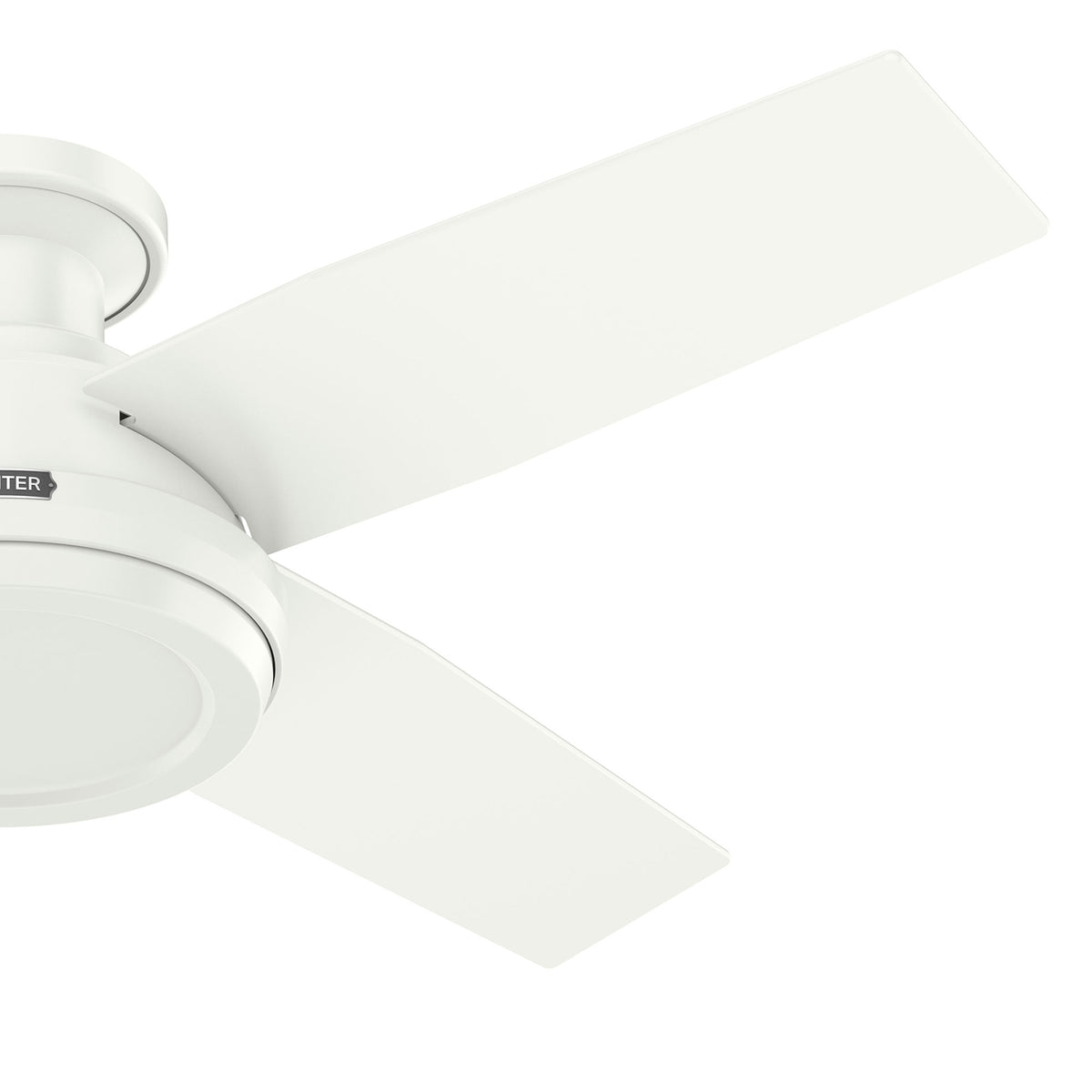 44 inch Dempsey Fresh White Low Profile Ceiling Fan and Handheld Remote