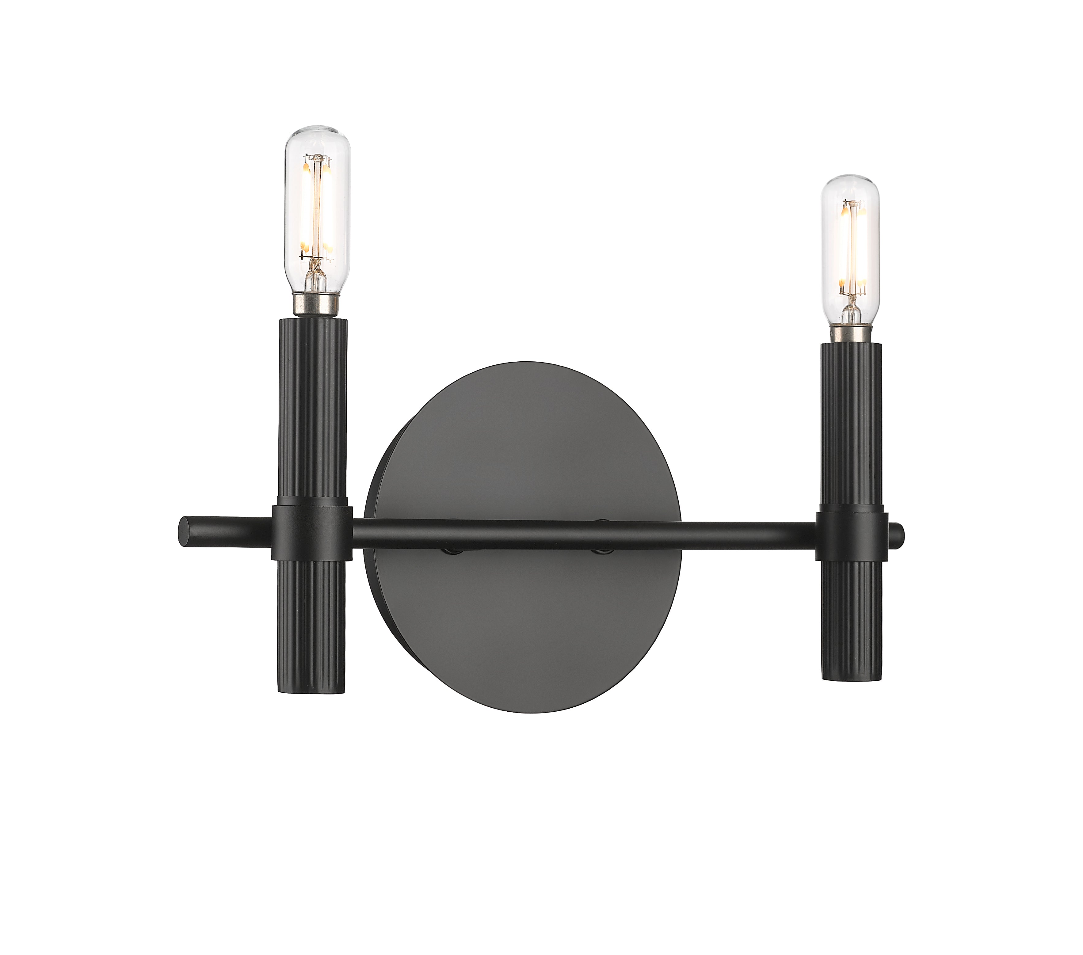 13'' Skyva Matte Black 2 Light Bath Vanity
