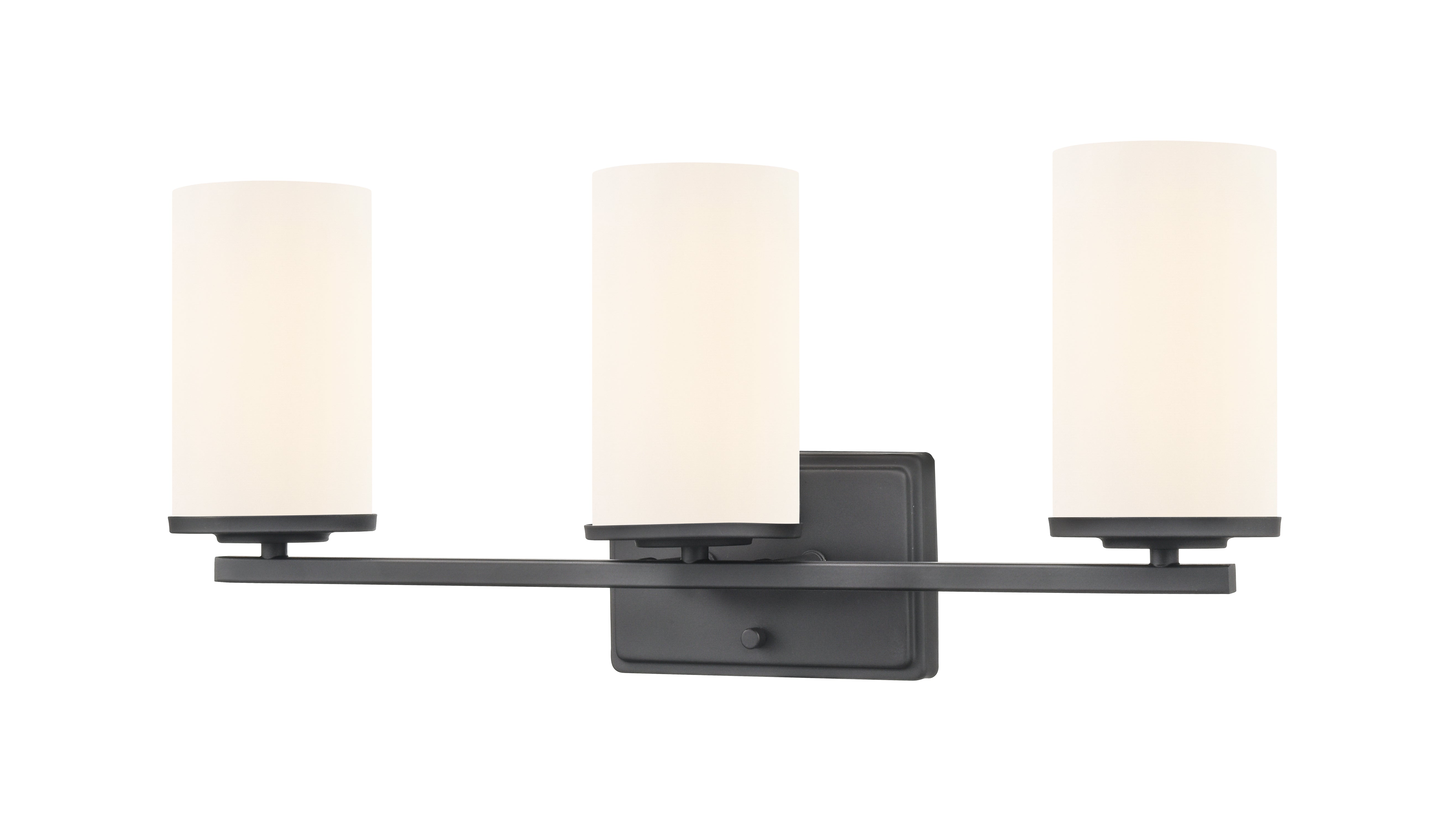 22-inch Verlana Matte Black 3-Light Etched White Glass Bathroom Vanity Light