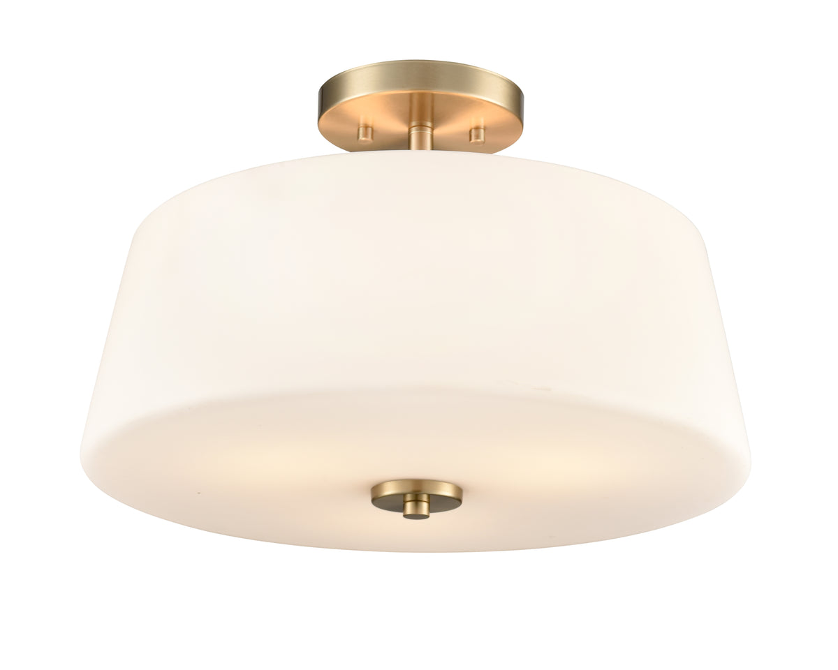 11.25'' Laphia Modern GoldEtched Opal 3 Light Semi-Flush Mount