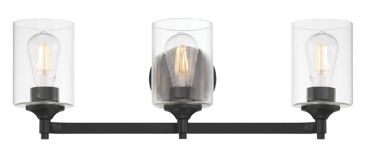 23.75'' Ryehouse Matte Black 3 Light Bath Vanity