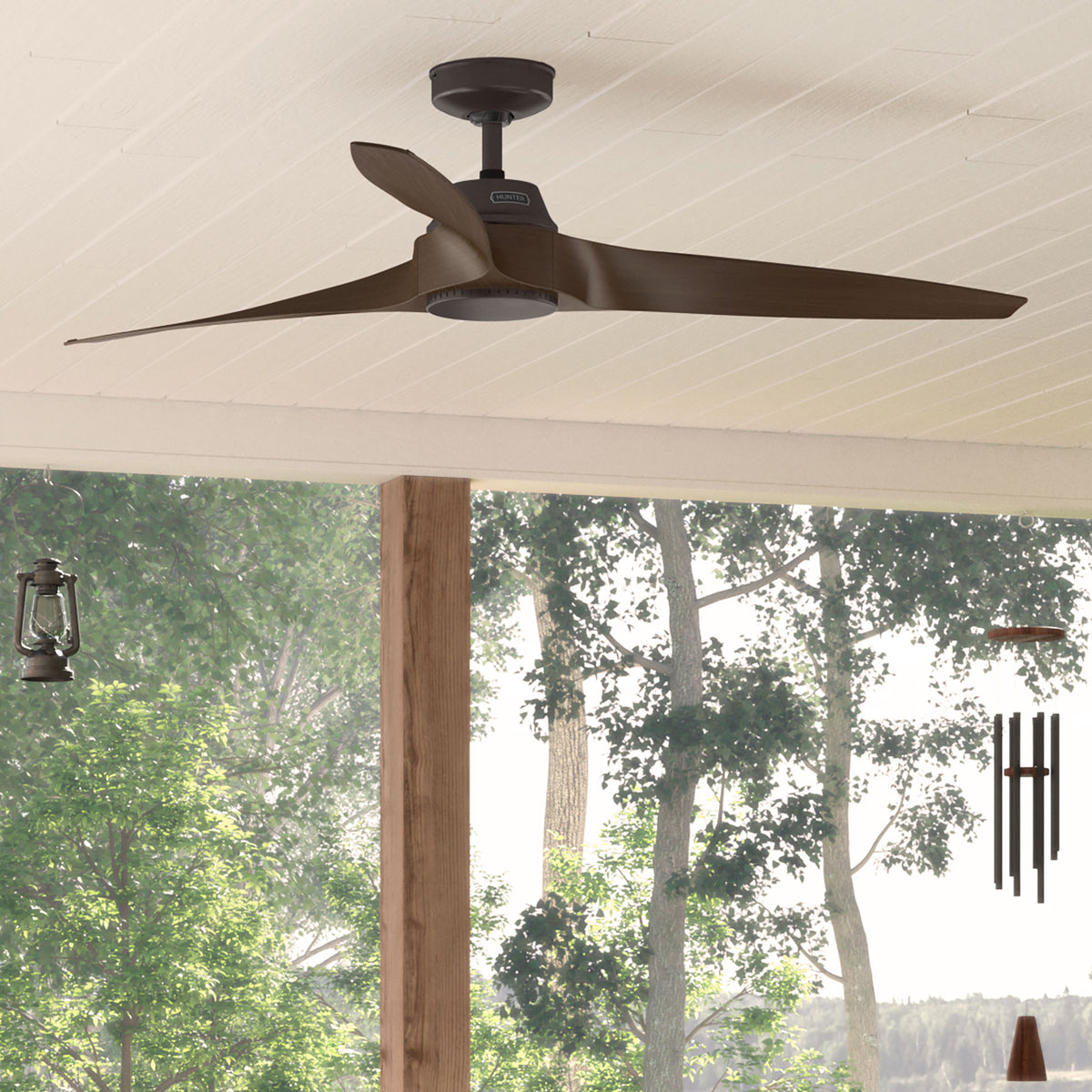 60 inch Mosley ENERGY STAR® Premier Bronze Damp Rated Ceiling Fan and Wall Control