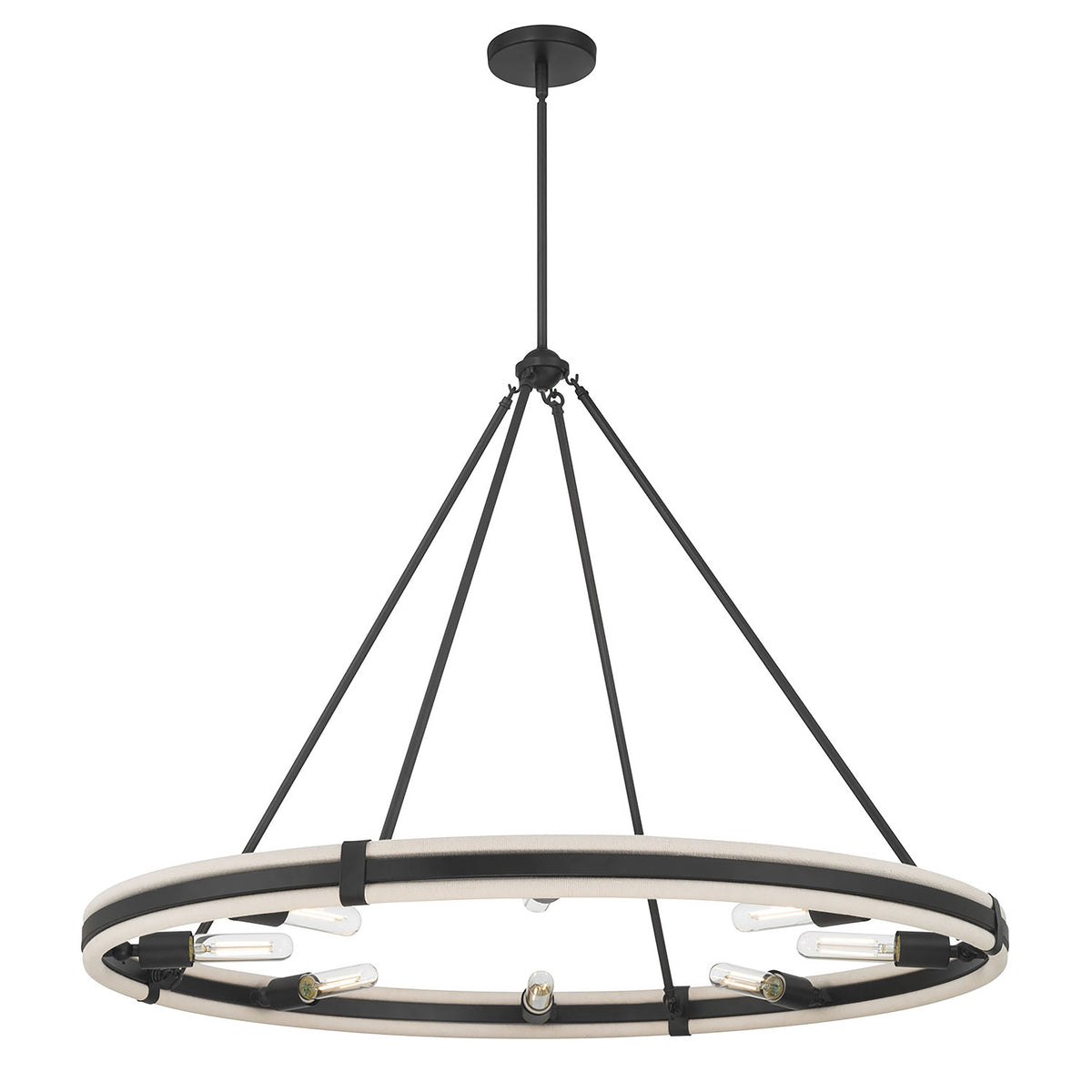 29'' Rovessa Matte Black 8 Light Chandelier