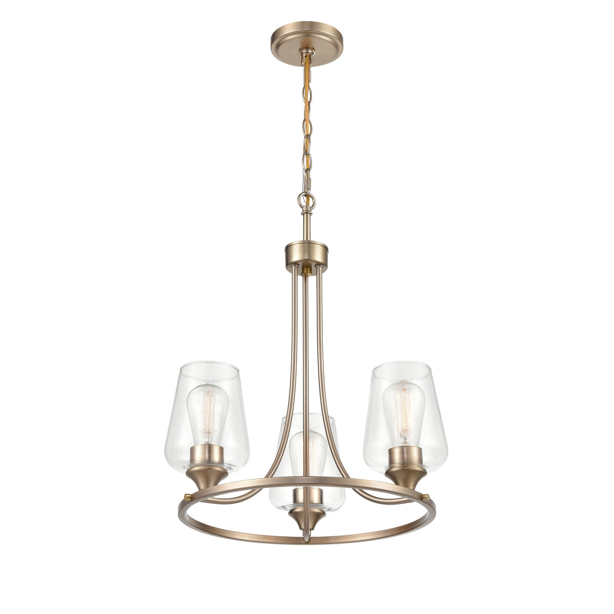 21.5'' Ashford Modern Gold 3 Light Chandelier