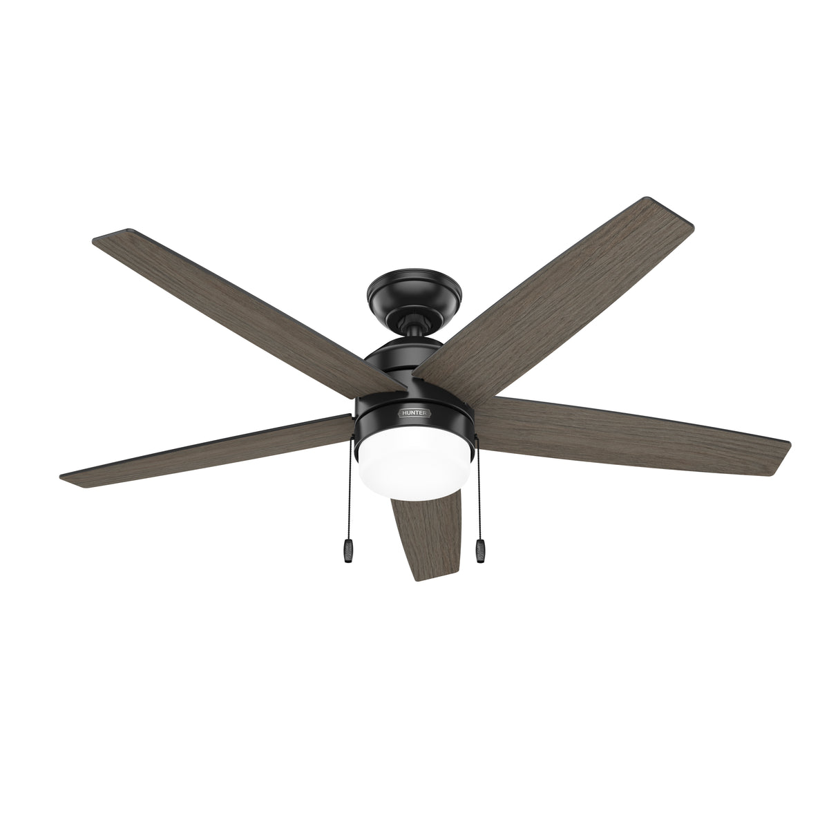 52 inch Bardot Matte Black Ceiling Fan with LED Light Kit and Pull Chain