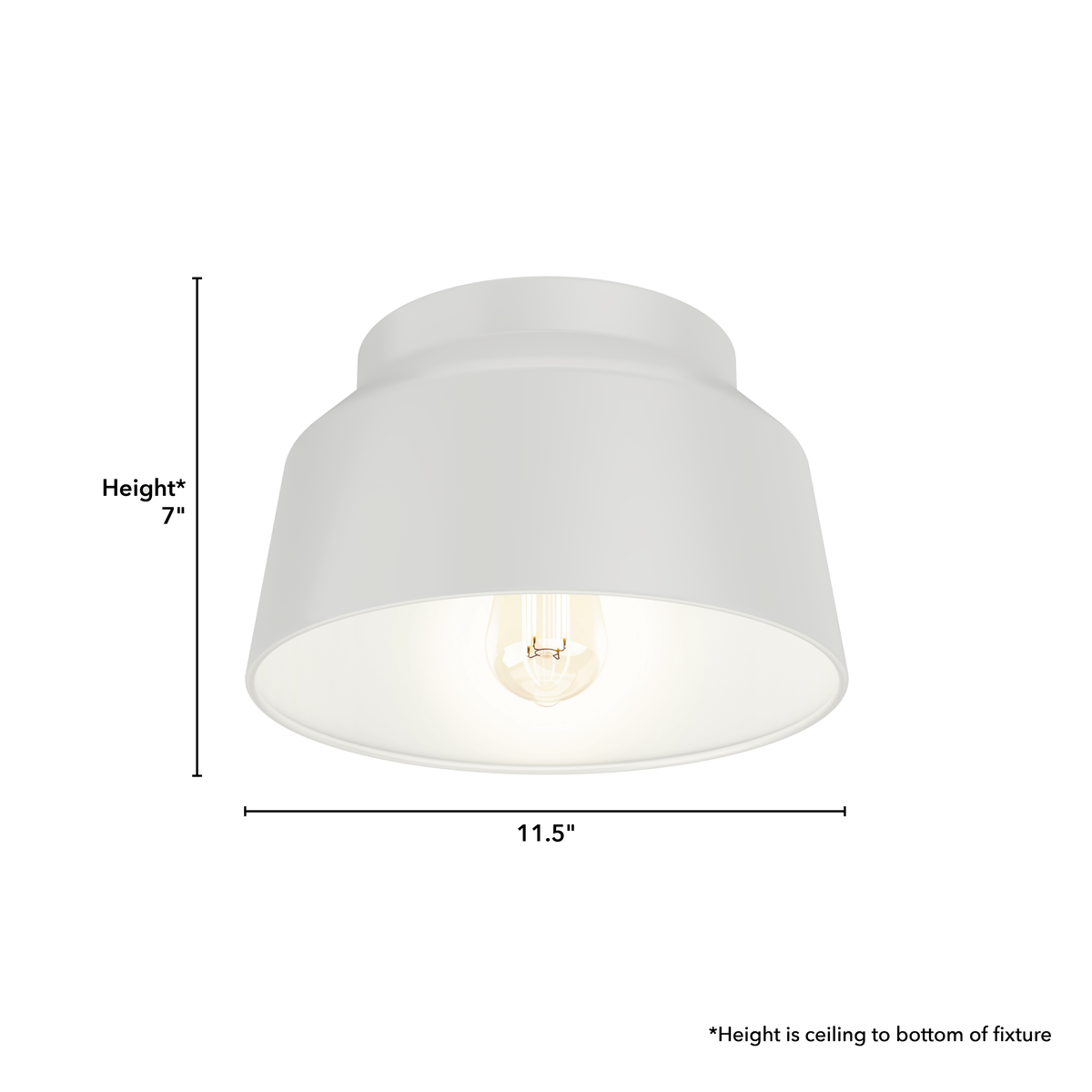Cranbrook 11.5-inch 1-light Dove Grey Flush Mount Ceiling Light with Metal Shade