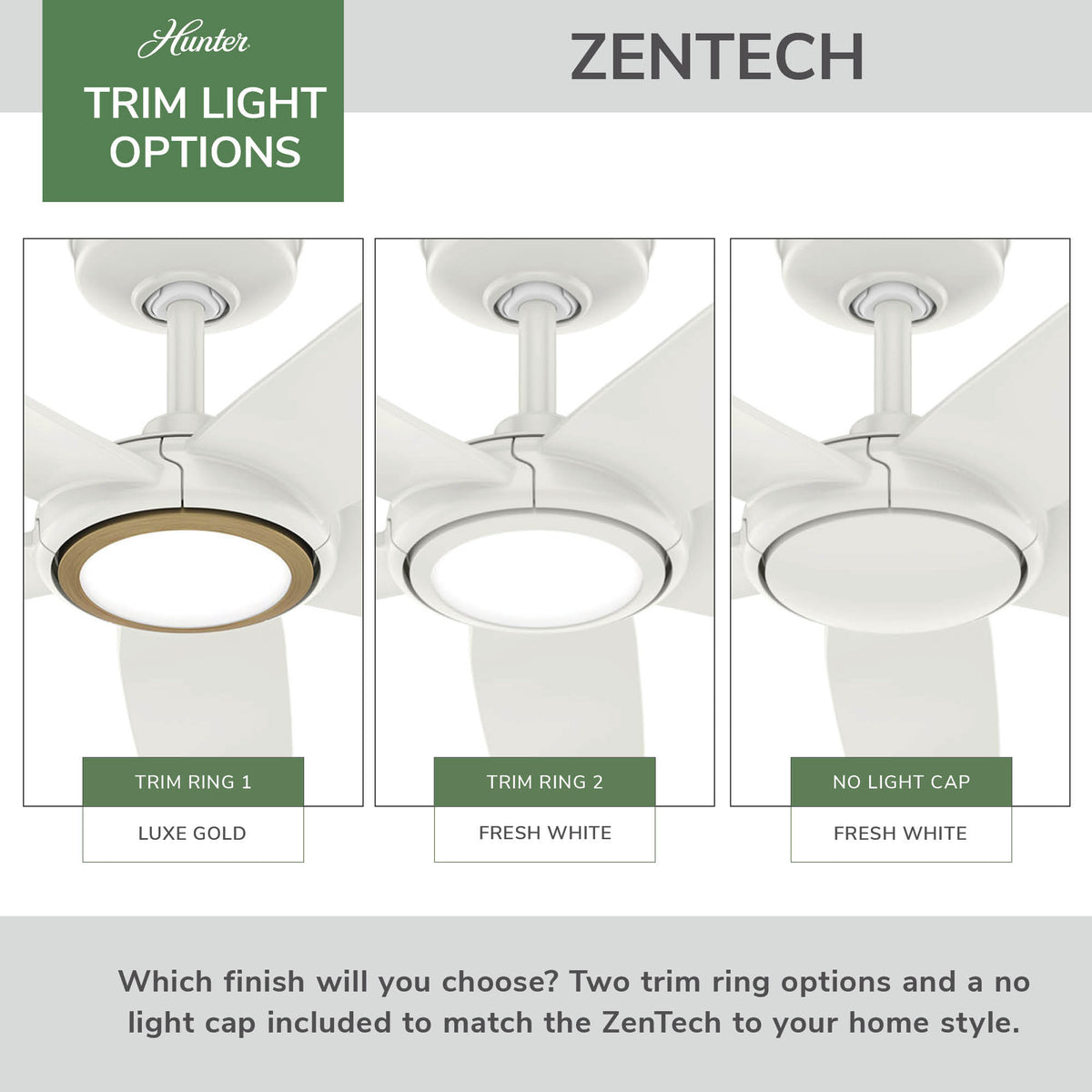 52 inch Zentech Wi-Fi ENERGY STAR® Fresh White Damp Rated Ceiling Fan with LED Light Kit and Handheld Remote
