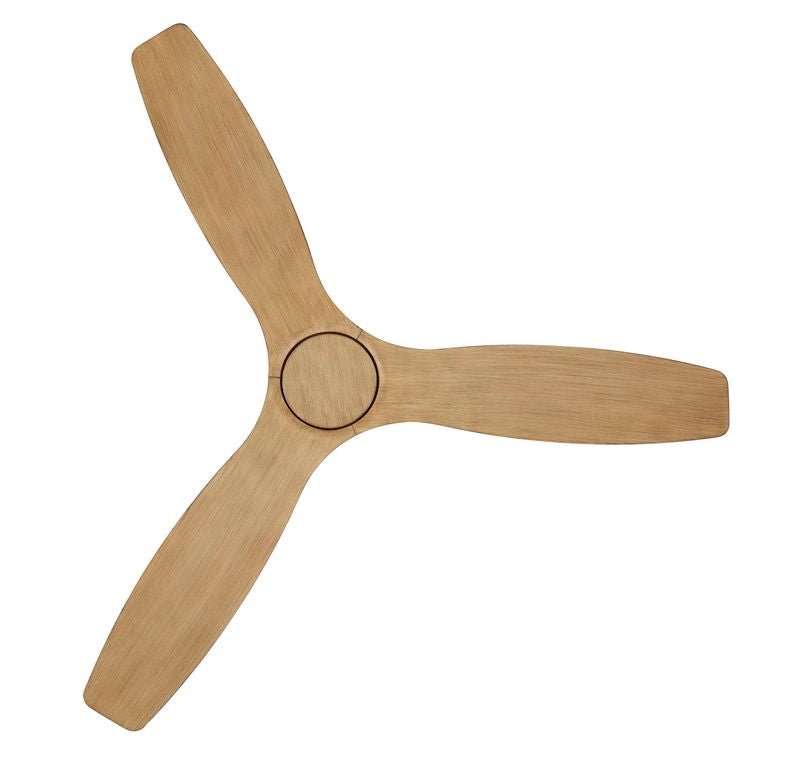 52 Inch Indoor Outdoor DC Brushed Nickel Fan with Teak Blades