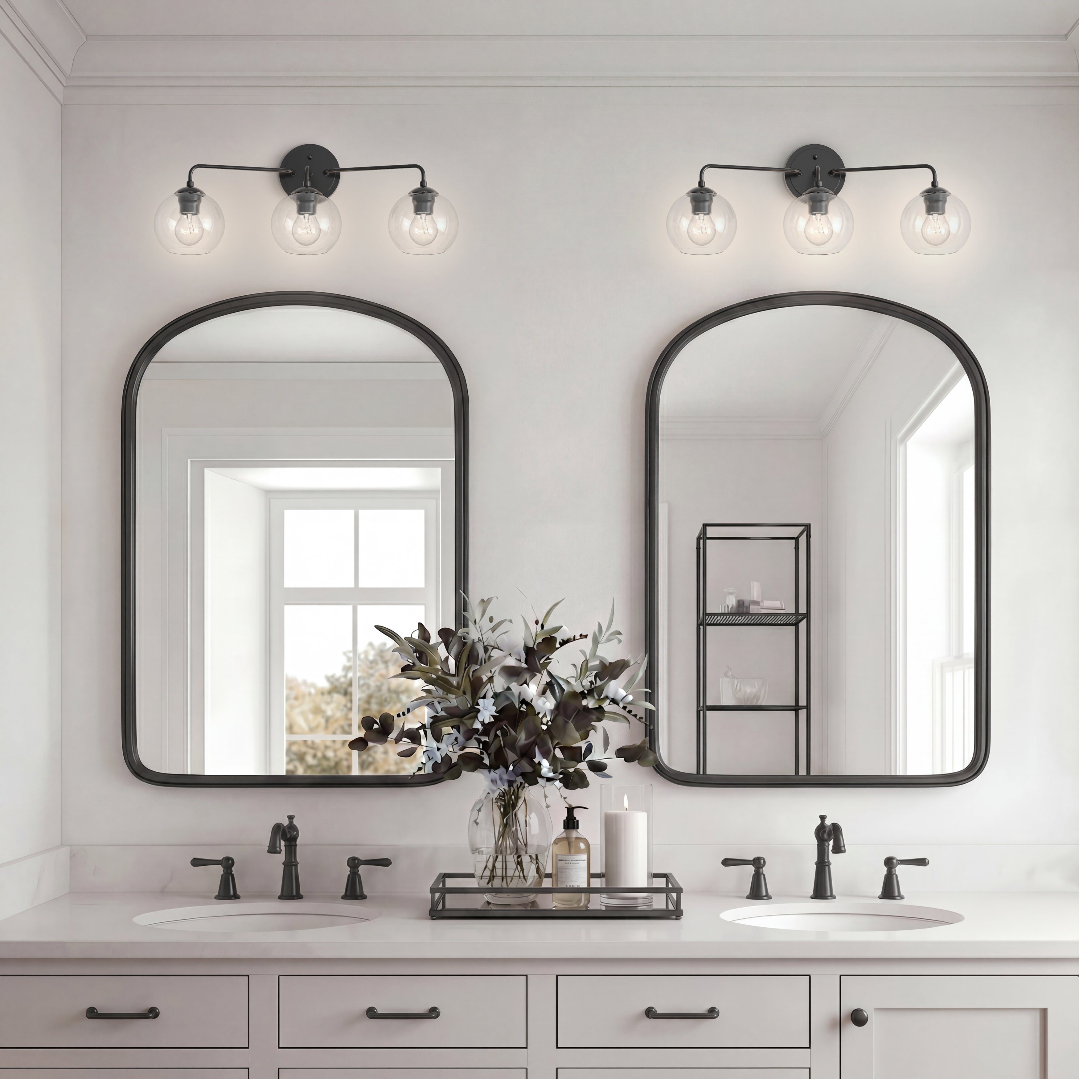 25.5'' Solmer Matte Black 3 Light Bath Vanity