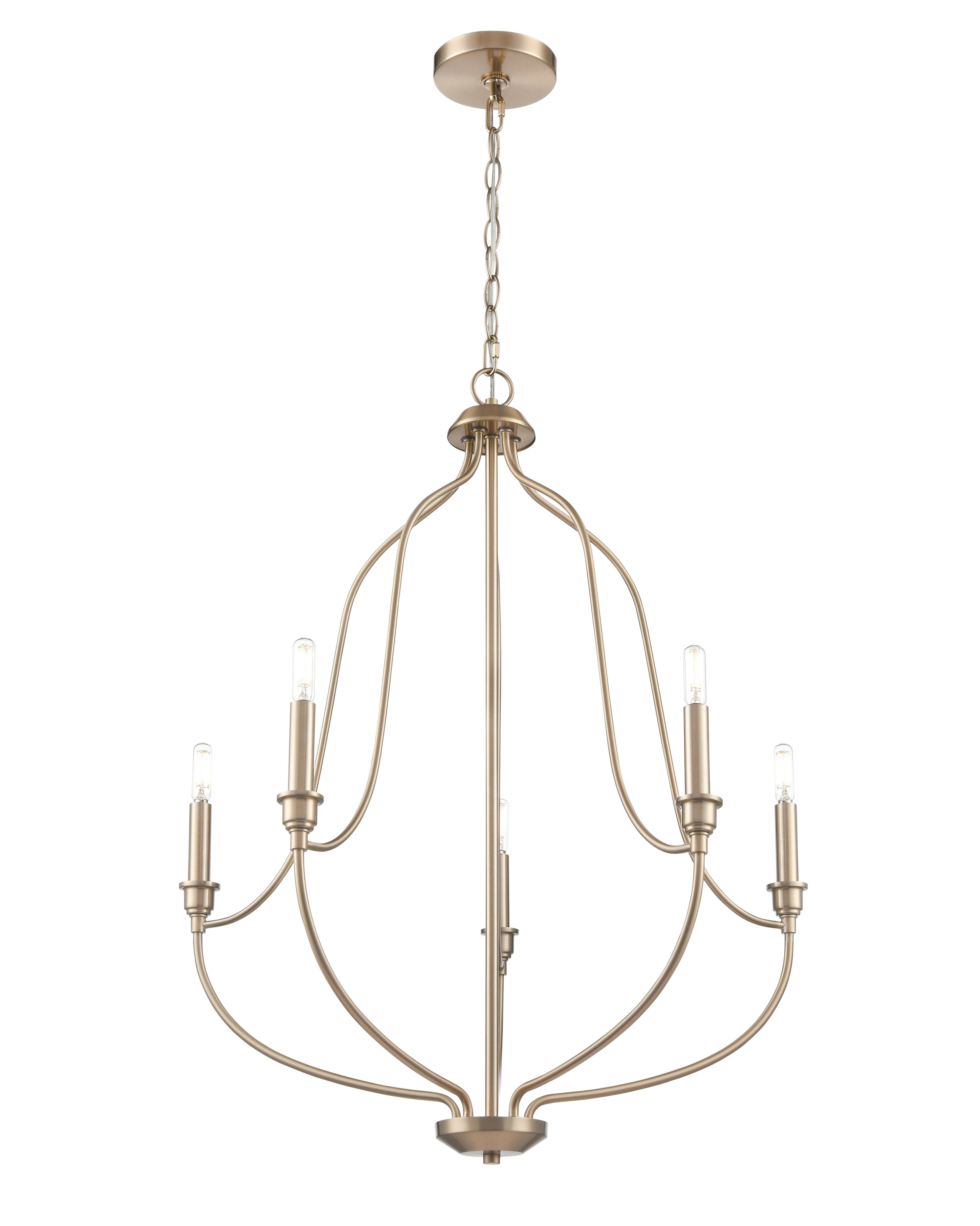 31'' Senoia Modern Gold 5 Light Chandelier