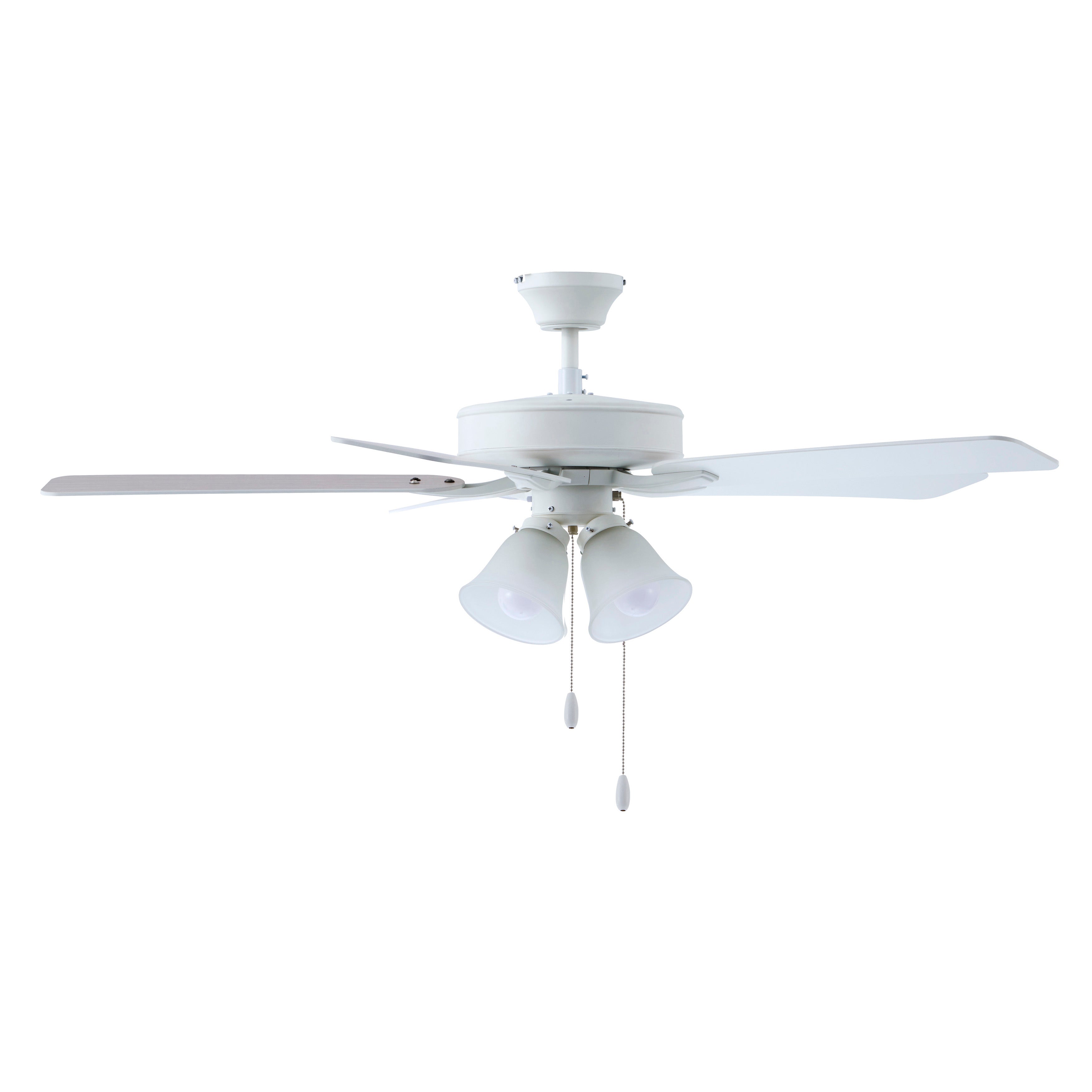 52 Inch Marisella AC Alabaster White Indoor Ceiling Fan 5-Blade 4 Lights Reversible