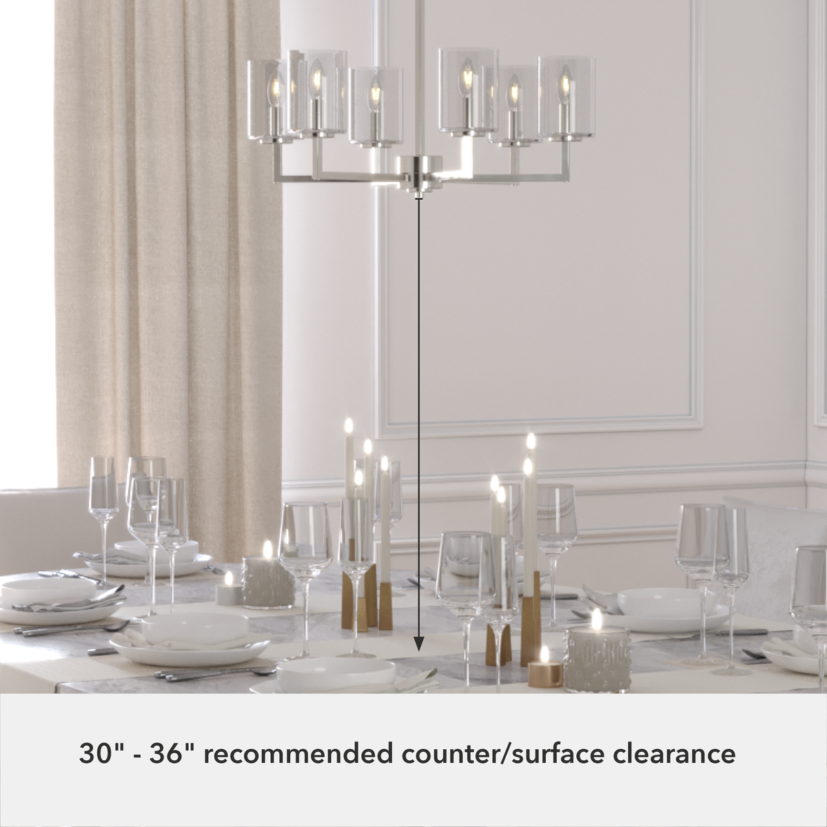 Kerrison 24.5-inch 6-light Brushed Nickel Chandelier with Seeded Glass