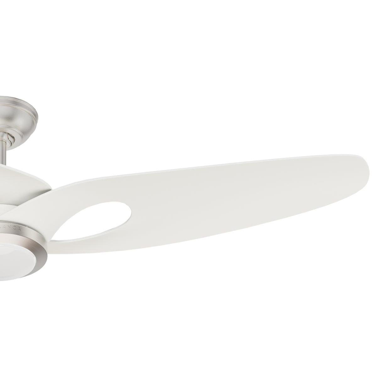 Casablanca 60 inch Inez ENERGY STAR® Brushed Nickel Damp Rated Ceiling Fan with LED Light Kit and Wall Control and Handheld Remote