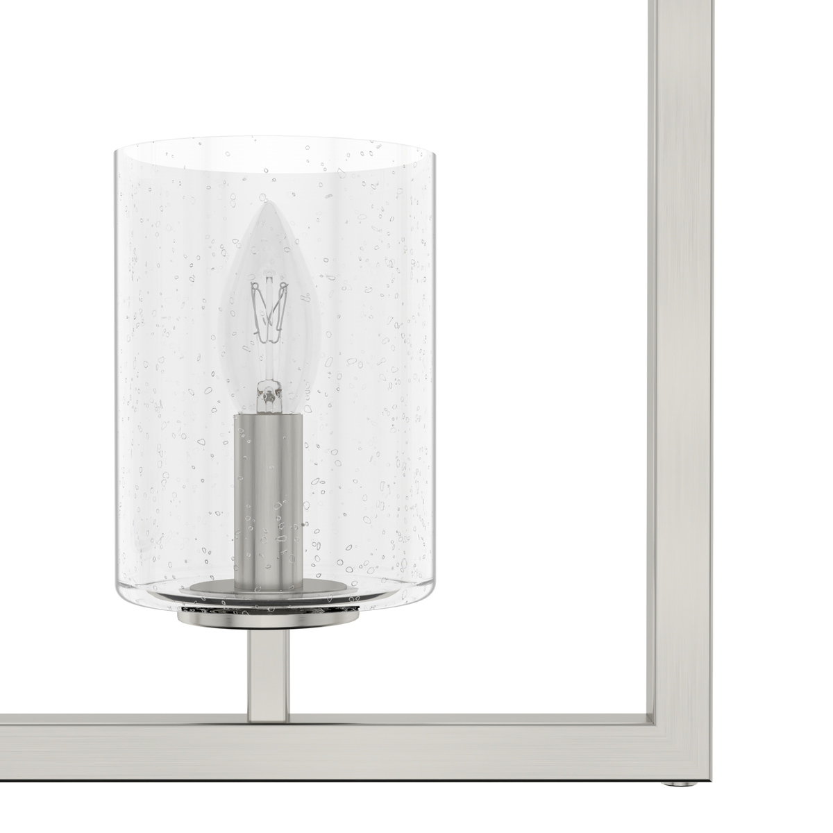 Kerrison 48-inch 6-light Brushed Nickel Linear Chandelier with Seeded Glass