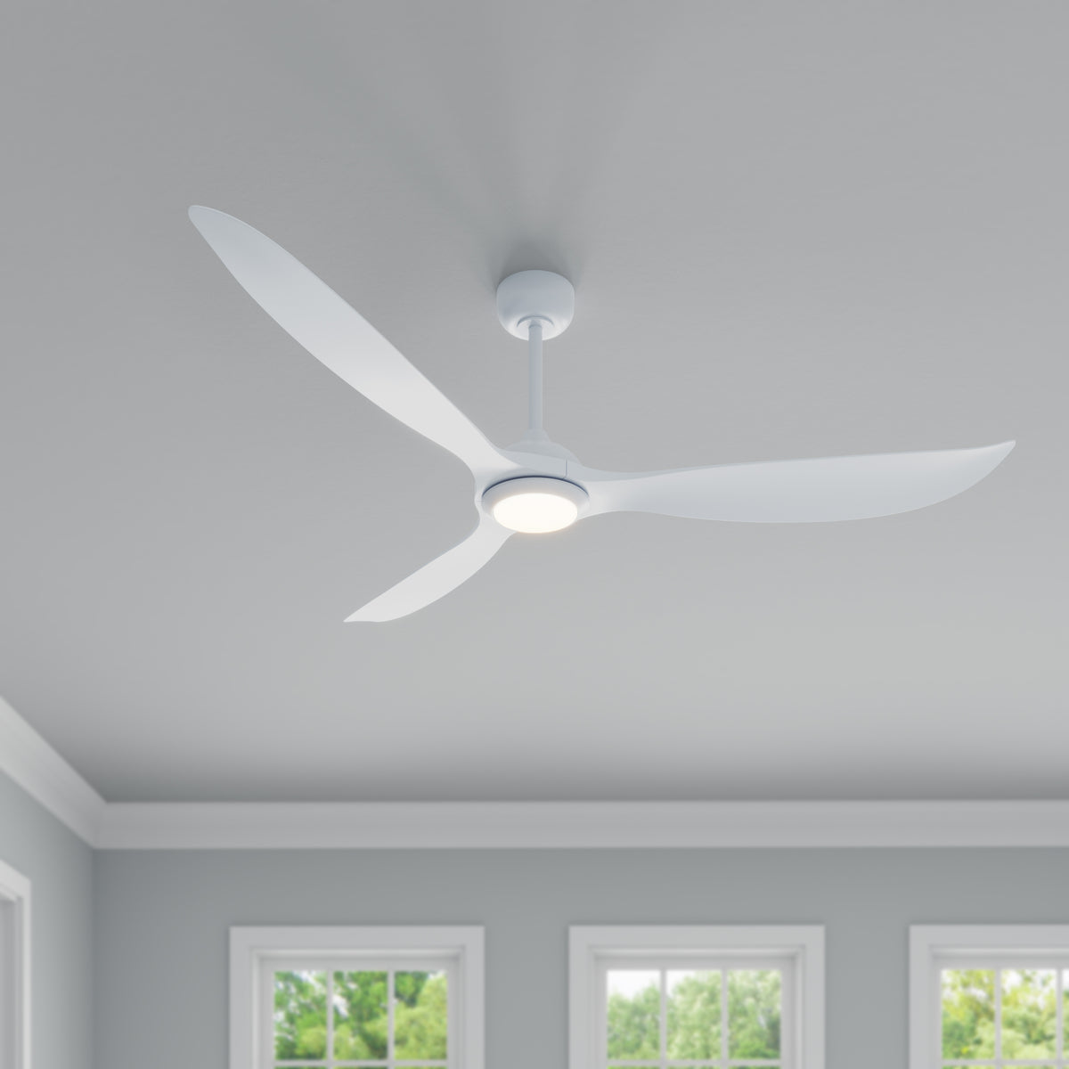 Wynleaf 72'' 3 Blades Matte White Led indoor & Outdoor DC Ceiling Fan With Wall Control