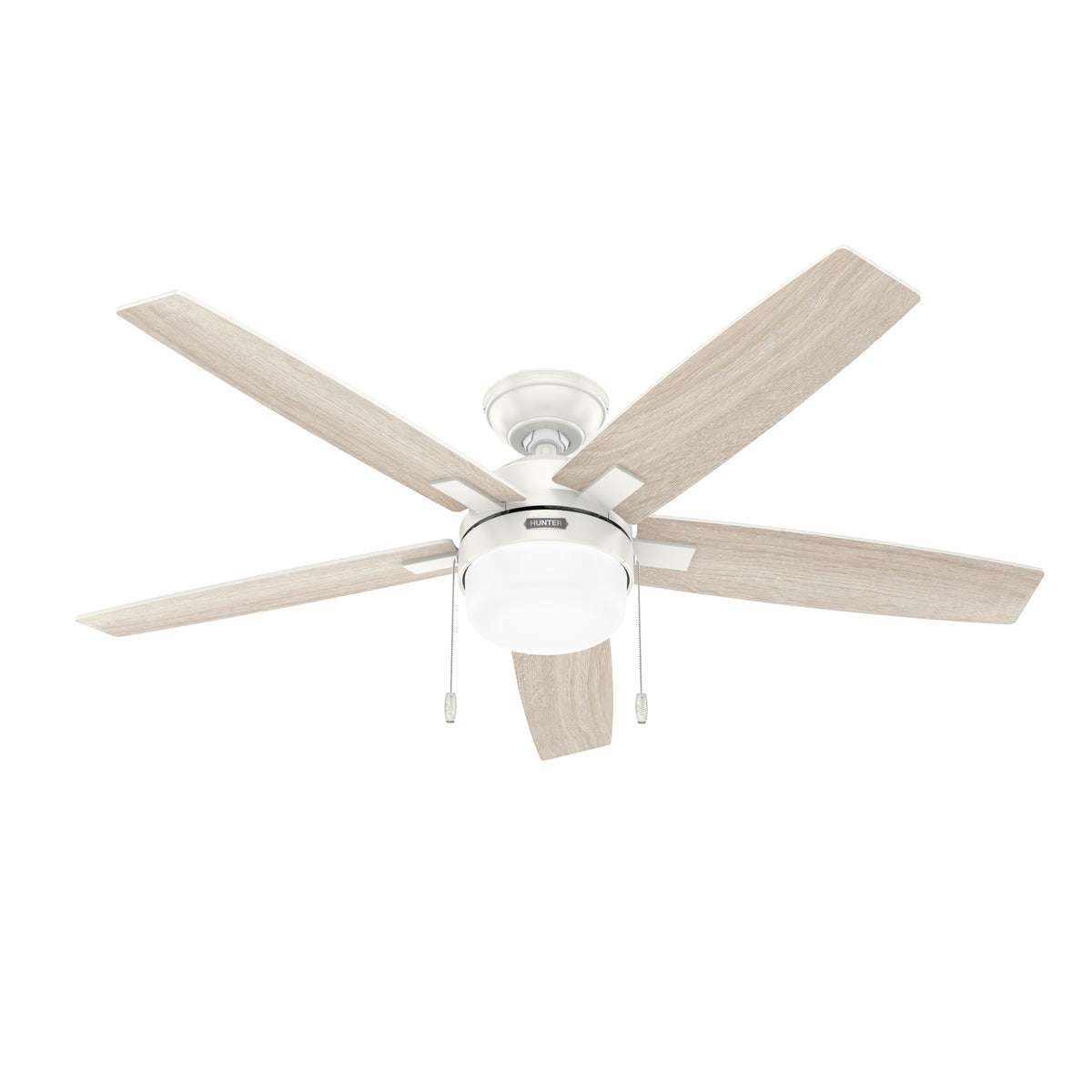 52 inch Anisten Fresh White Ceiling Fan with LED Light Kit and Pull Chain