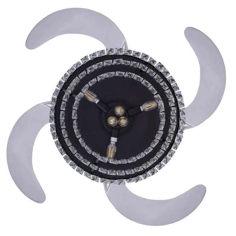 48 Inch Antique Black Retractable Blade Ceiling Fan