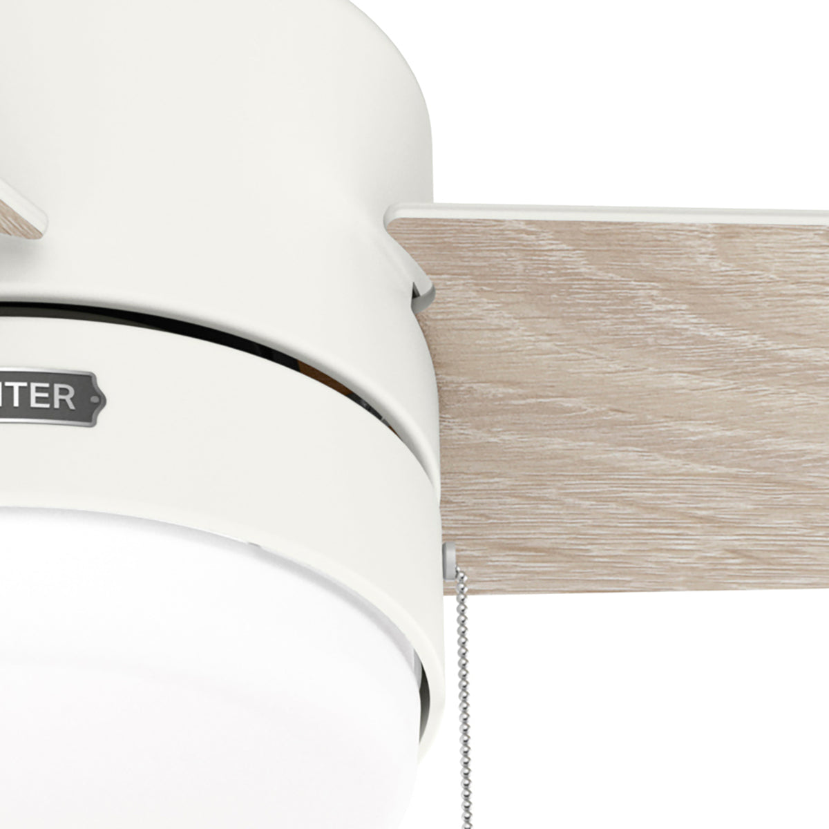 52 inch Brunner Matte White Low Profile Ceiling Fan with LED Light Kit and Pull Chain