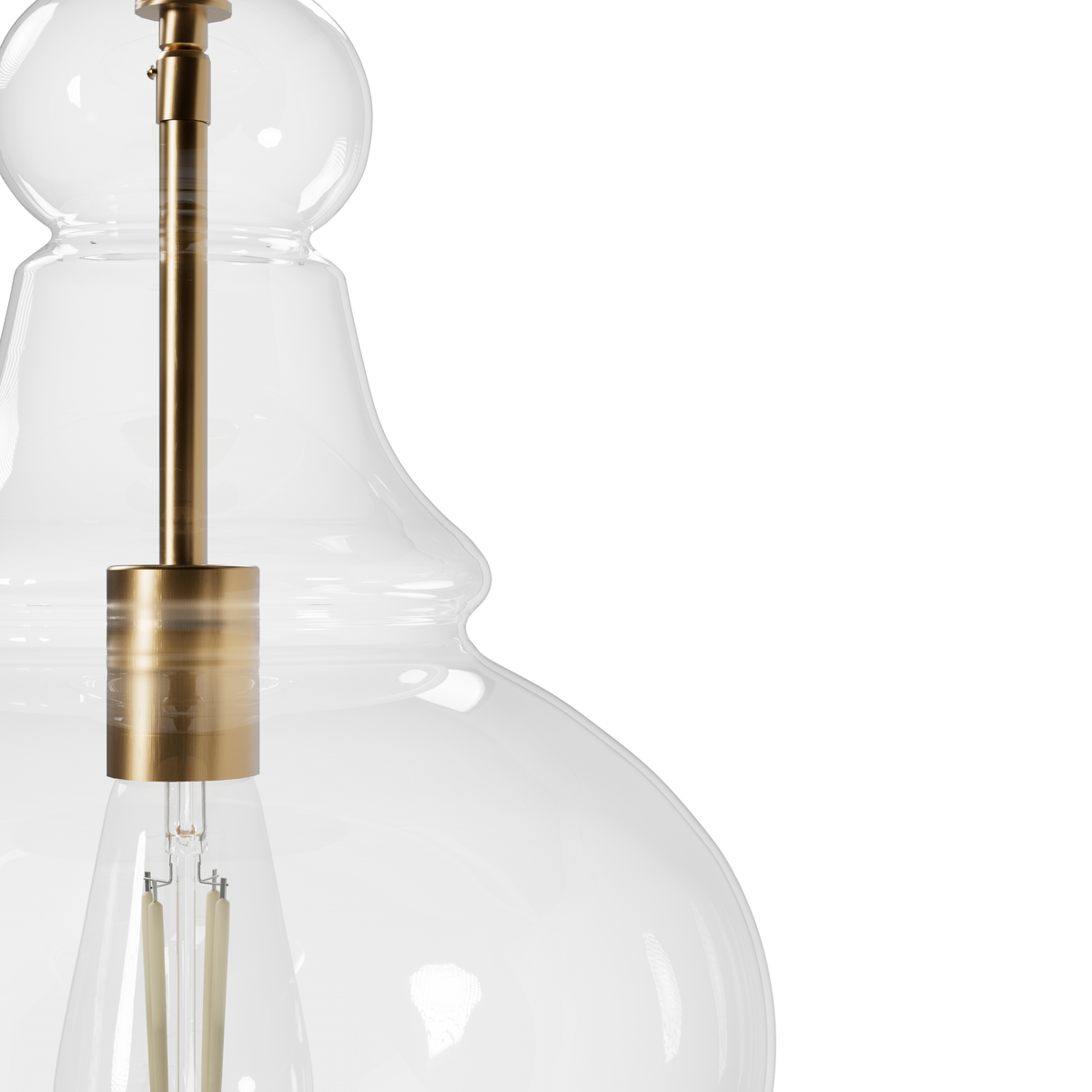 Maple Park 12-inch 1-light Alturas Gold Pendant with Clear Glass