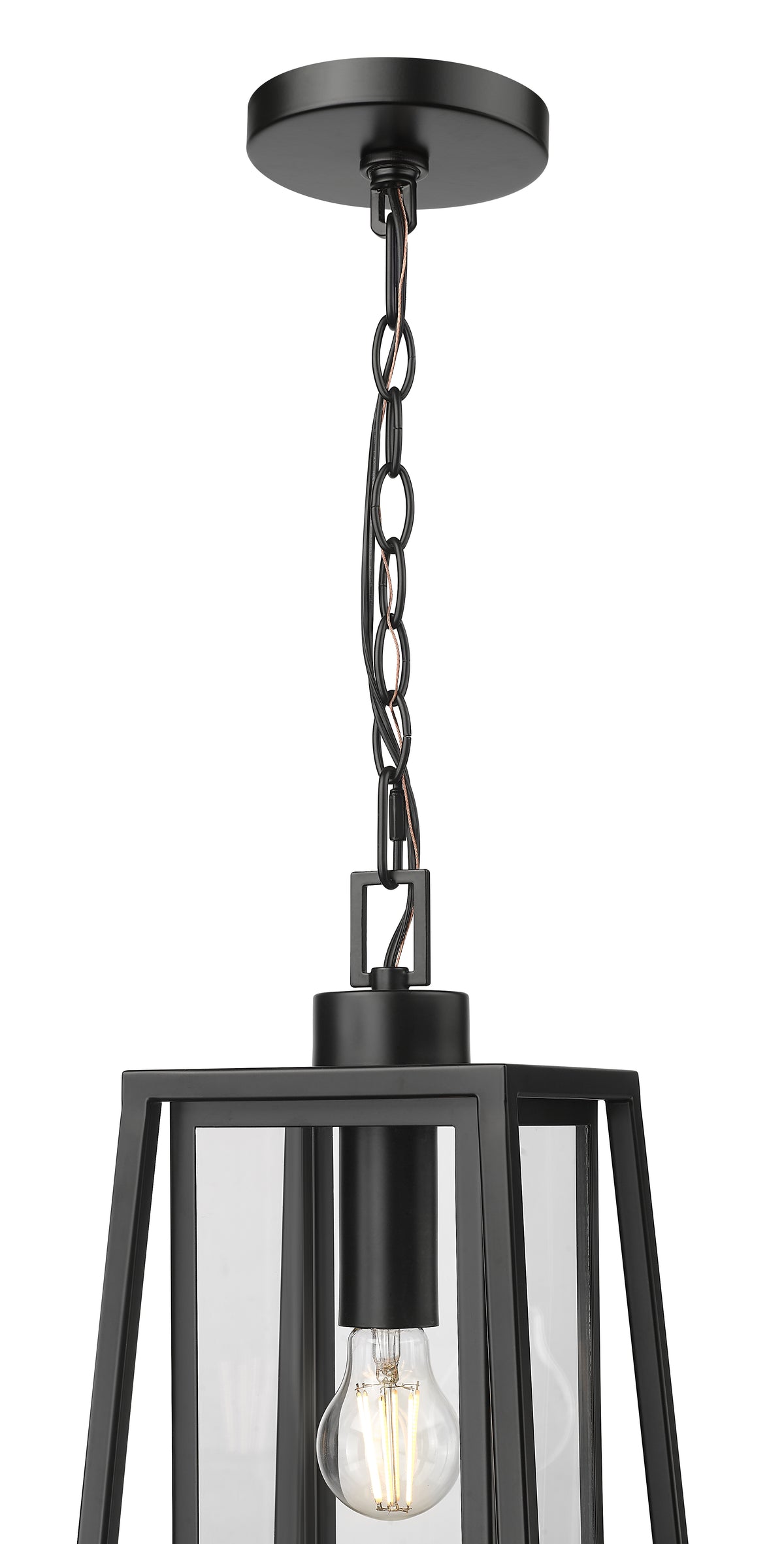 17'' Denzell Powder Coated Black 1 Light Hanging Lantern