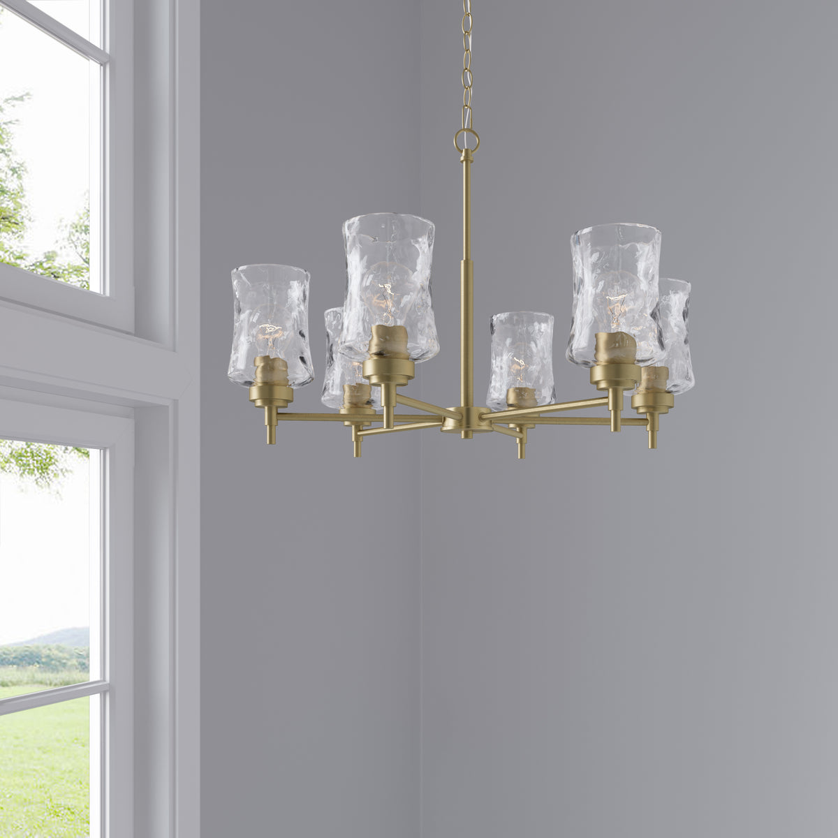 17.5'' Clarvyn Vintage Brass 6 Light Chandelier