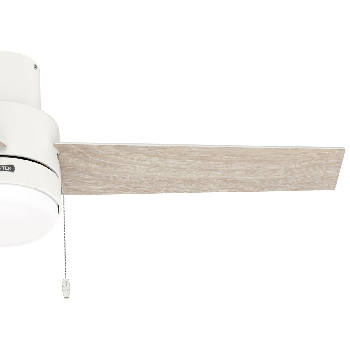 52 inch Brunner Matte White Low Profile Ceiling Fan with LED Light Kit and Pull Chain