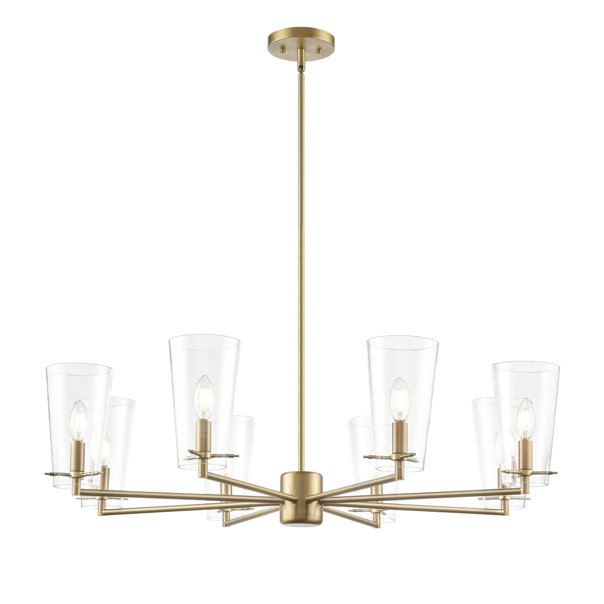 10.25'' Maccan Vintage Brass 8 Light Chandelier