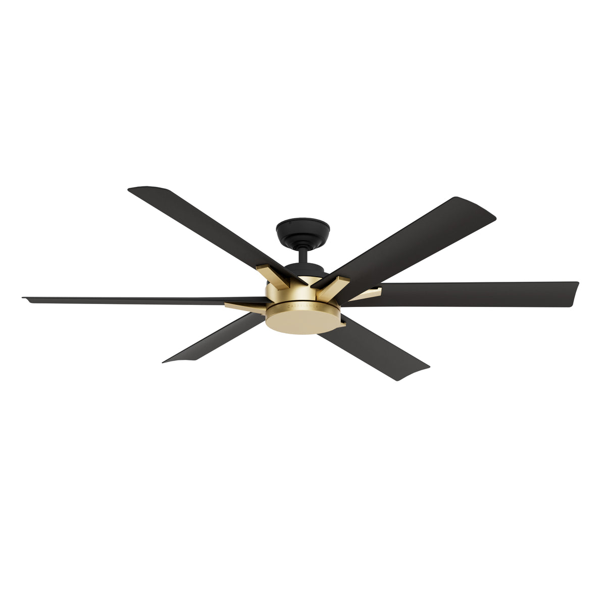 Casablanca 65 inch Melia ENERGY STAR® Alturas Gold Damp Rated Ceiling Fan with LED Light Kit and Wall Control and Handheld Remote
