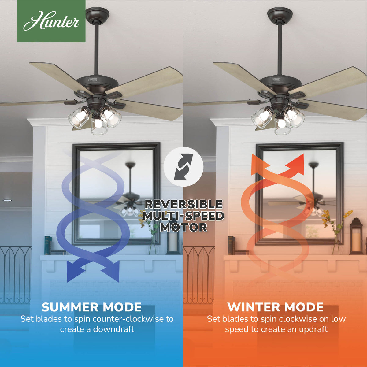 52 inch Crestfield Noble Bronze Ceiling Fan with LED Light Kit and Handheld Remote
