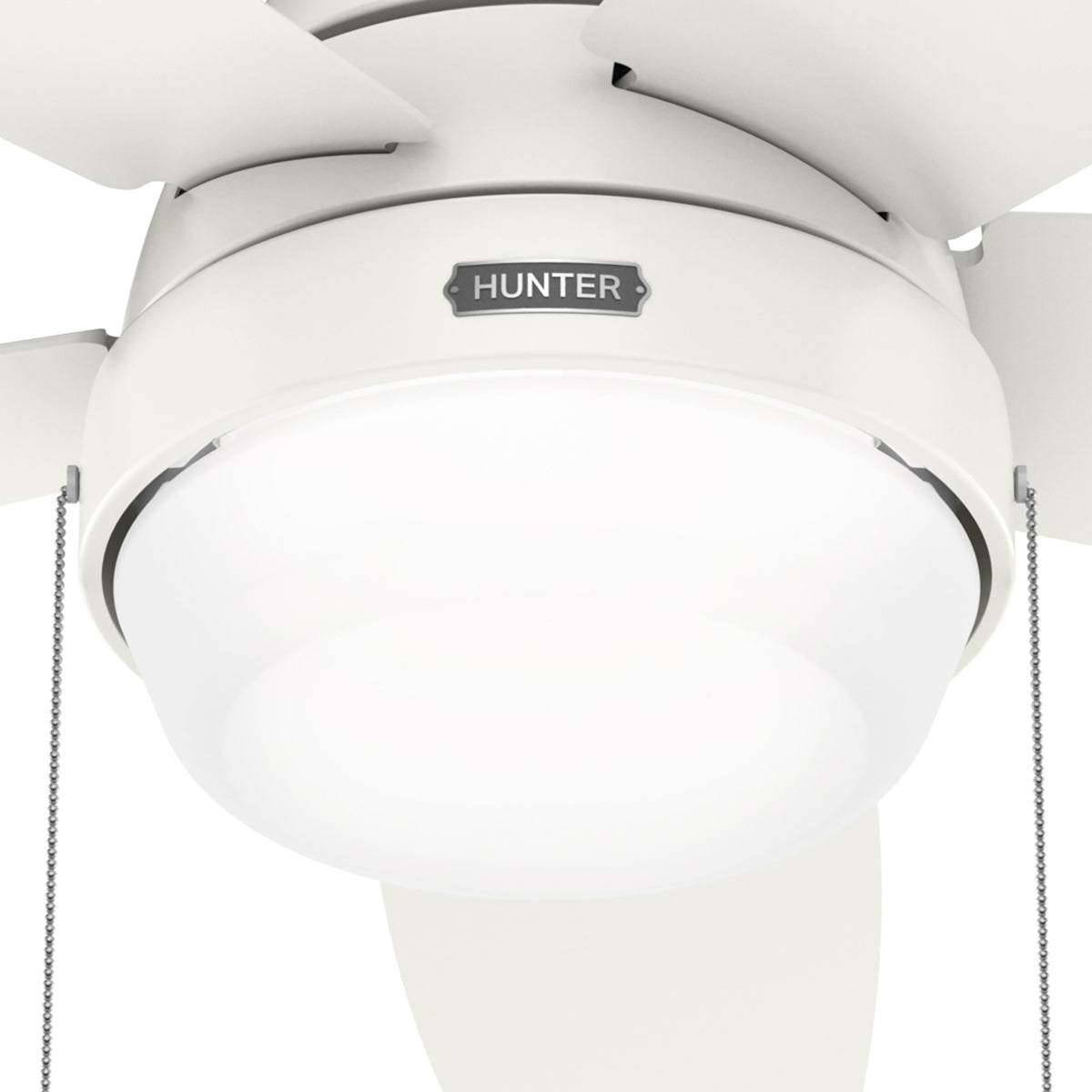 52 inch Lilliana Fresh White Low Profile Ceiling Fan with LED Light Kit and Pull Chain