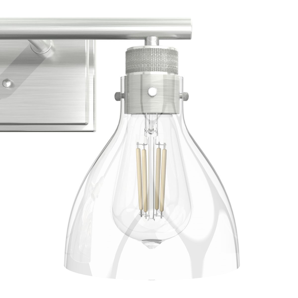 Van Nuys 23.5-inch 3-light Brushed Nickel Vanity Light with Clear Glass