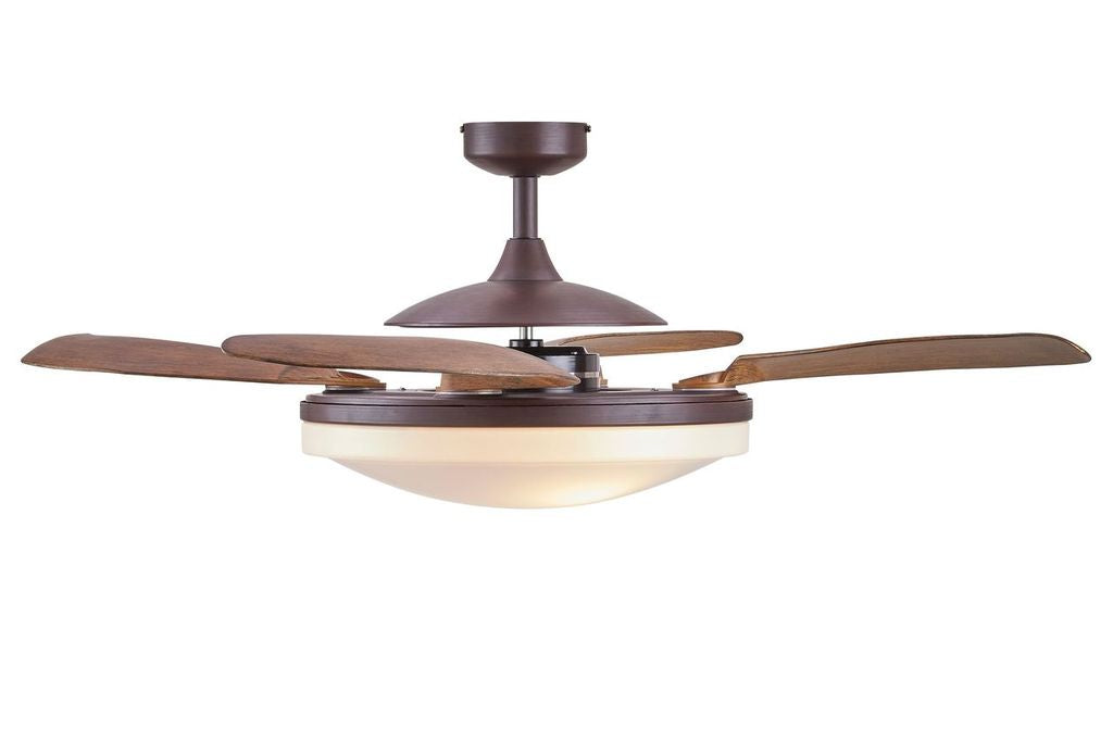 EVO2 48 Inch 3 Light Bronze Fan with Retractable Blades