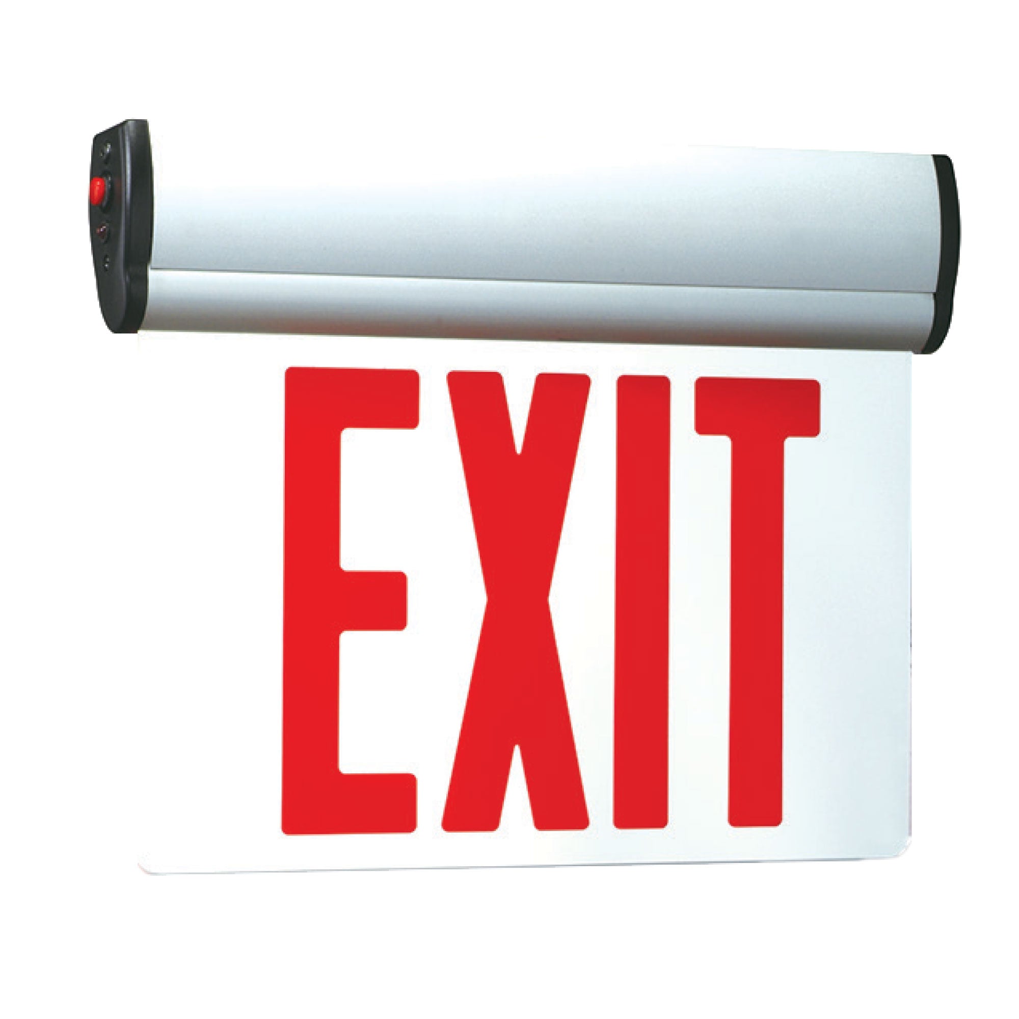 12.25-inch White Double Face Exit Sign with 3.14W Output and Self Diagnostic Testing