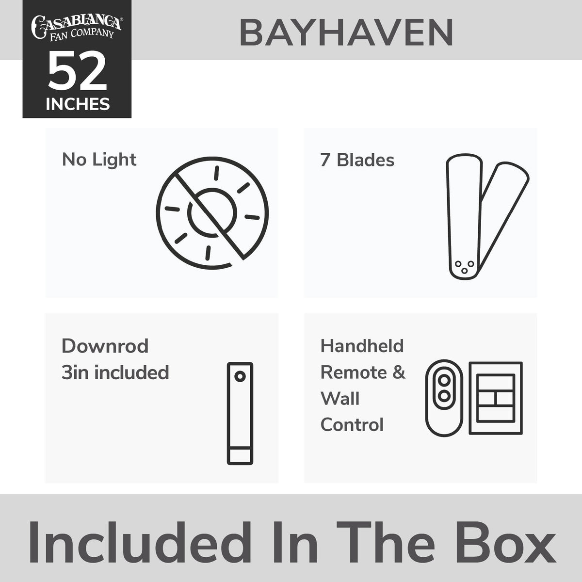 Casablanca 72 inch Bayhaven ENERGY STAR® Alturas Gold Damp Rated Ceiling Fan and Wall Control and Handheld Remote