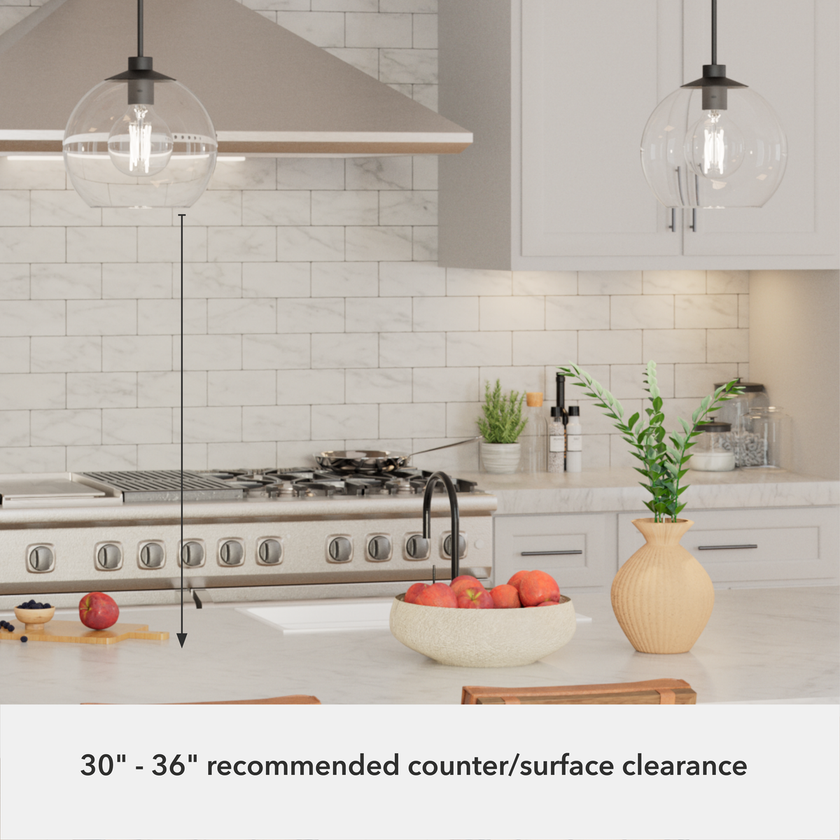 Xidane 12-inch 1-light Matte Black Globe Pendant with Clear Glass