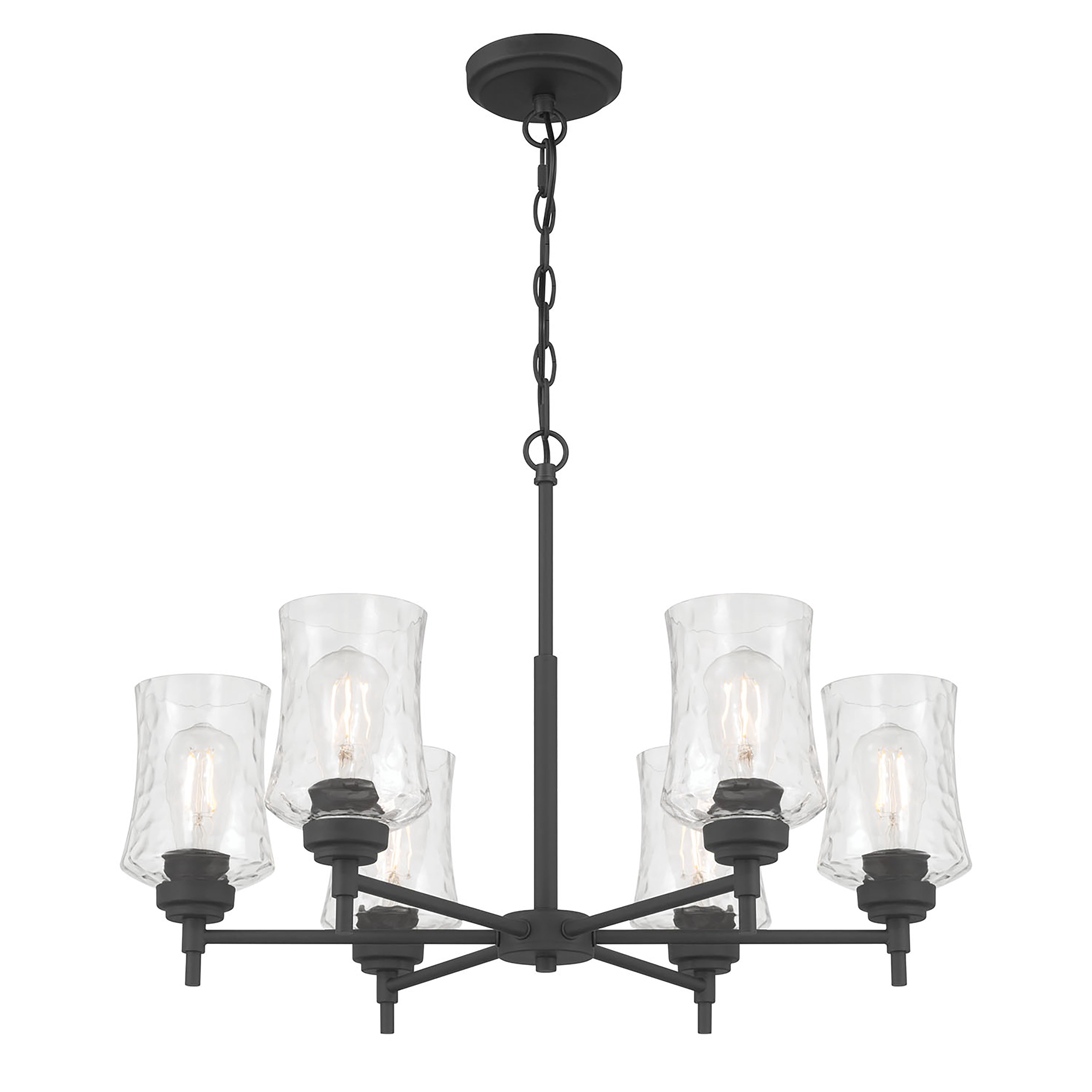 17.5'' Clarvyn Matte Black 6 Light Chandelier