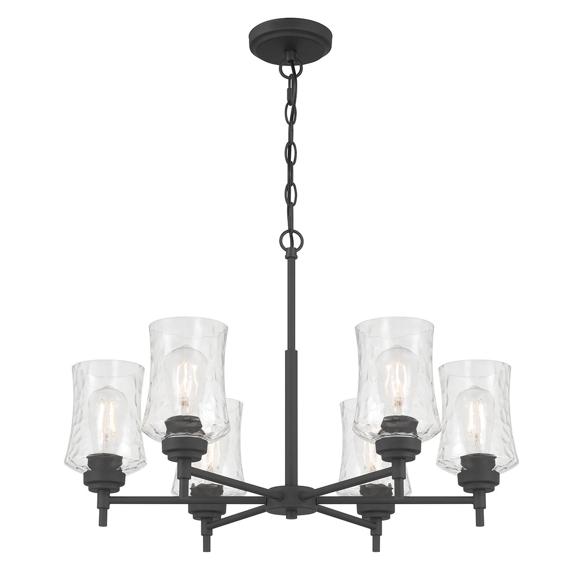 17.5'' Clarvyn Matte Black 6 Light Chandelier