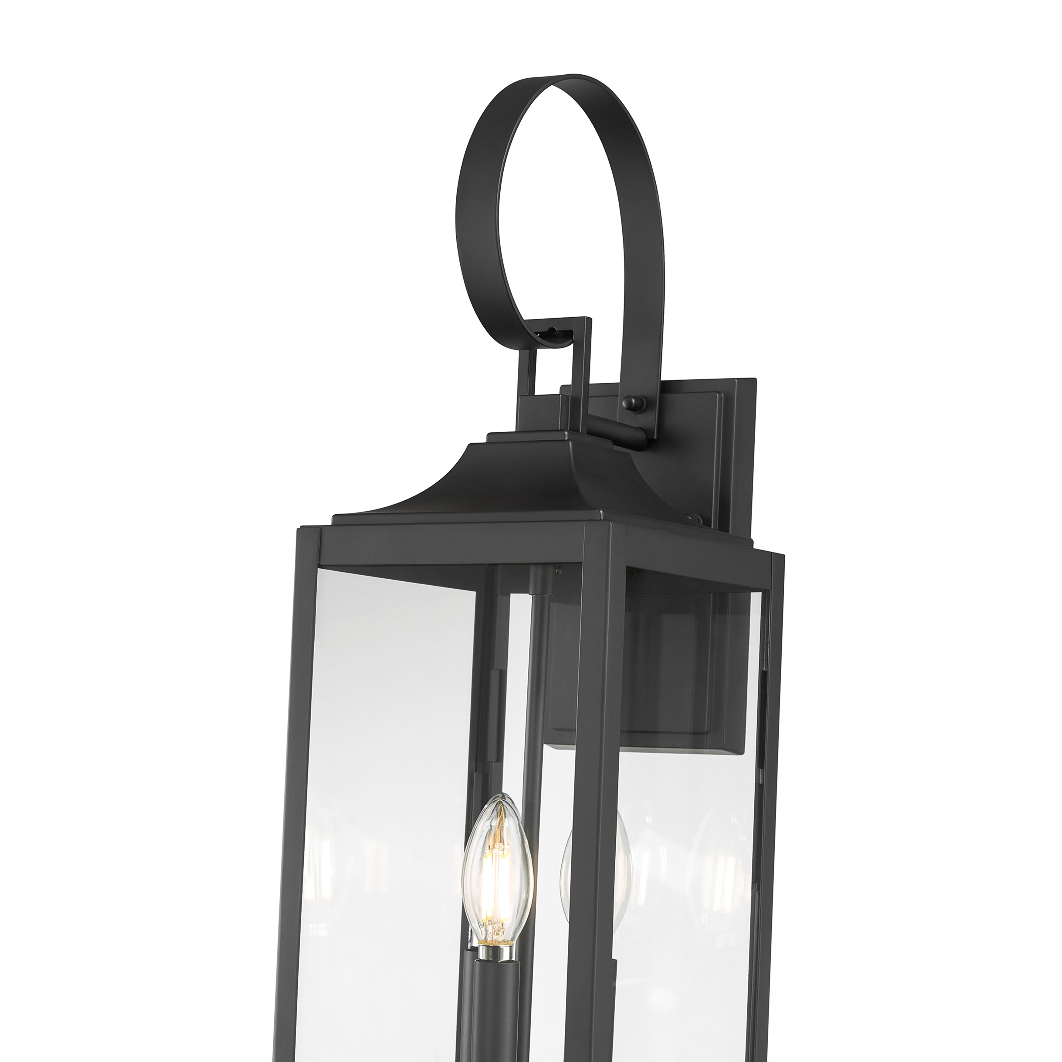 7.25'' Halston Powder Coated Black 3 Light Lantern