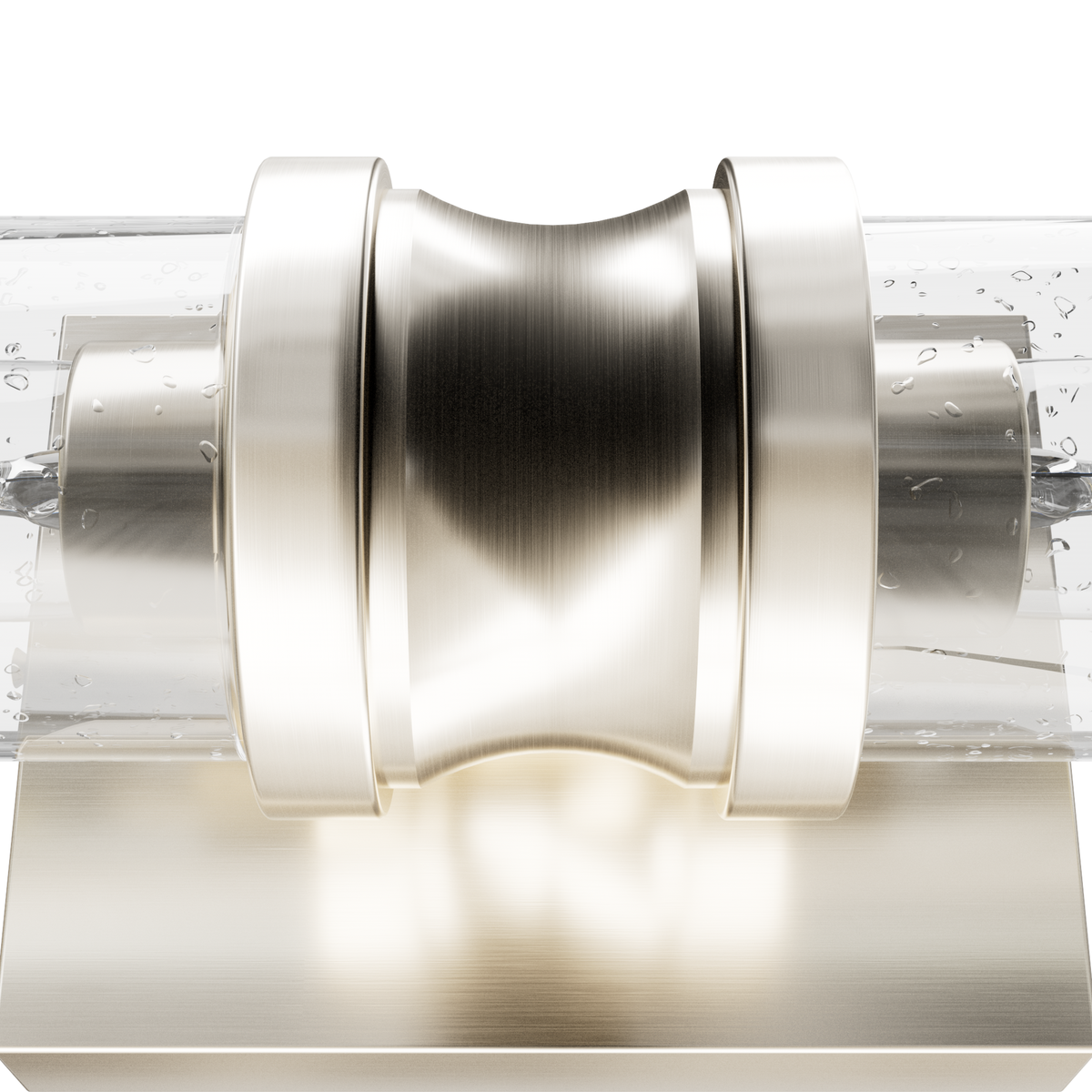 Lenlock 16-inch 2-light Brushed Nickel Vanity Light with Seeded Glass