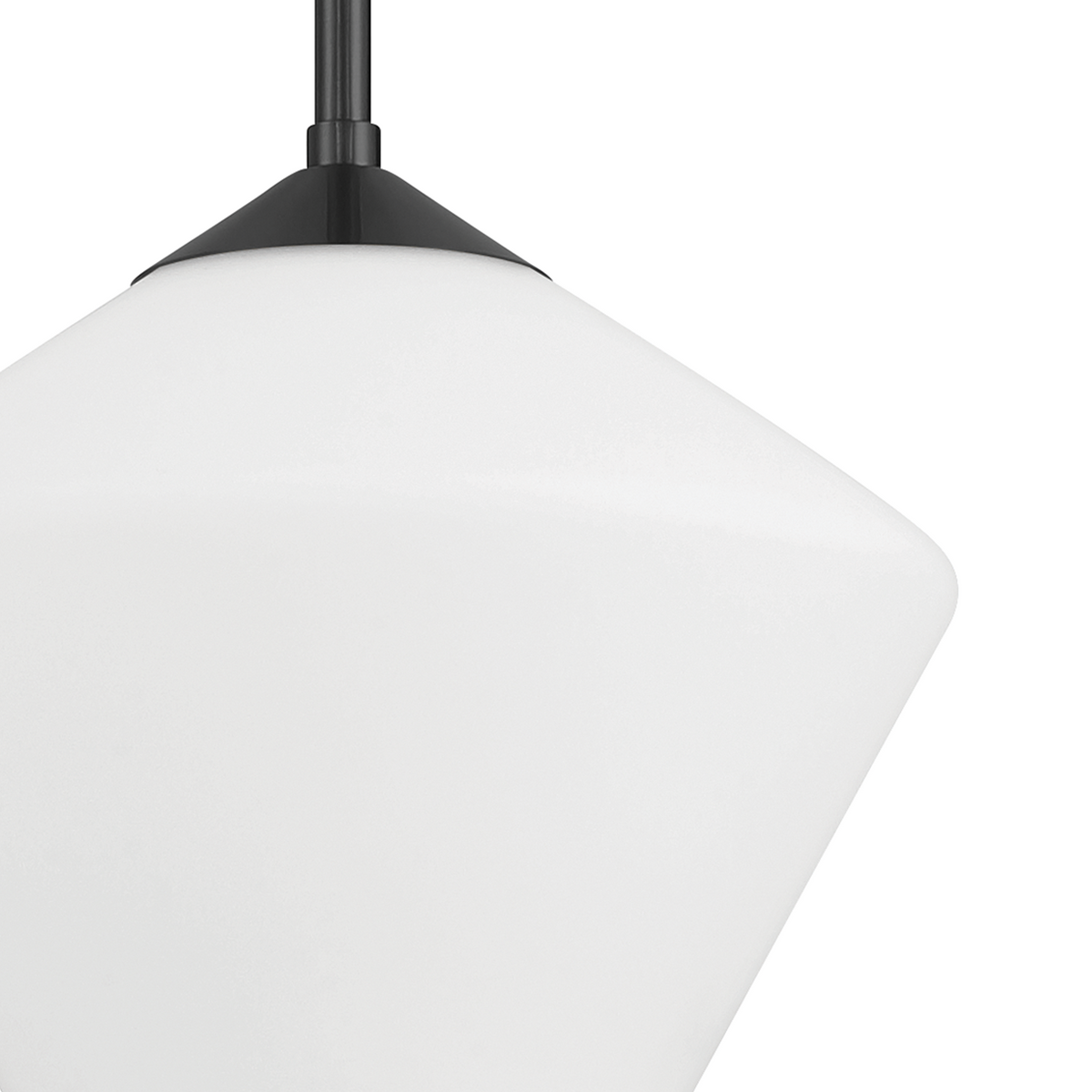 Celestial Valley 10-inch 1-light Matte Black Pendant with Cased White Glass