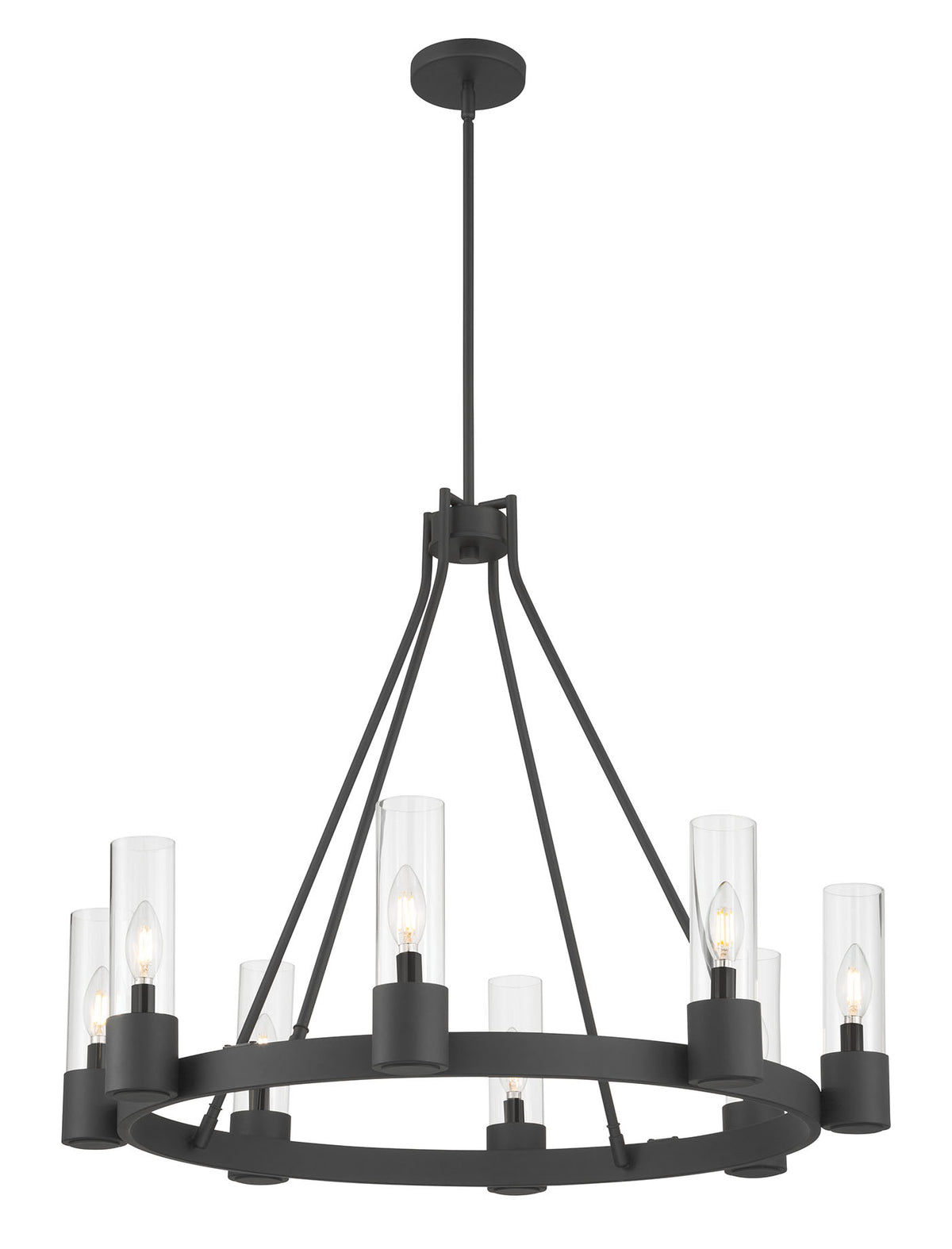 26.25'' Evandrel Matte Black 8 Light Chandelier